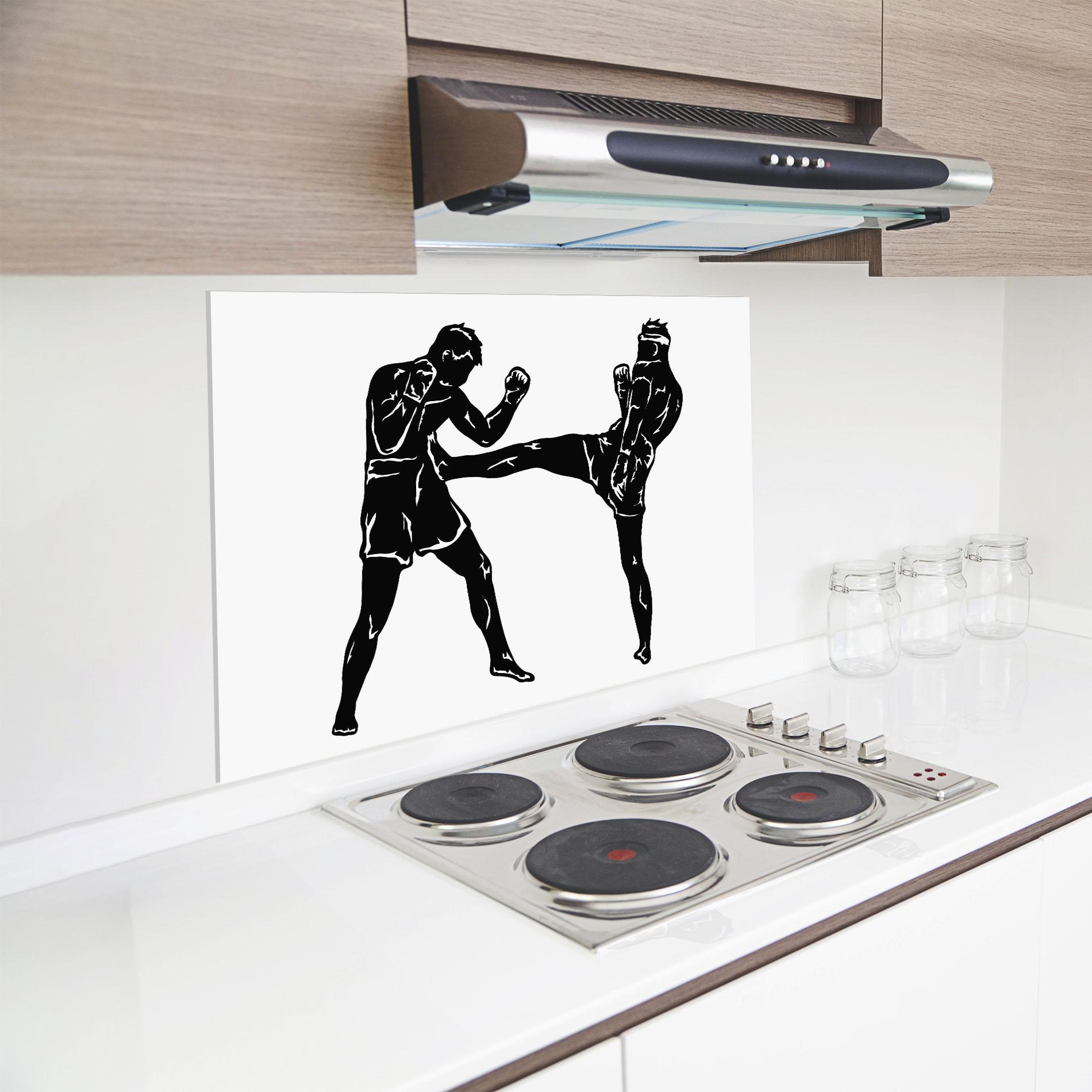 Küchenrückwand Glas Box Fight Move mockup 8