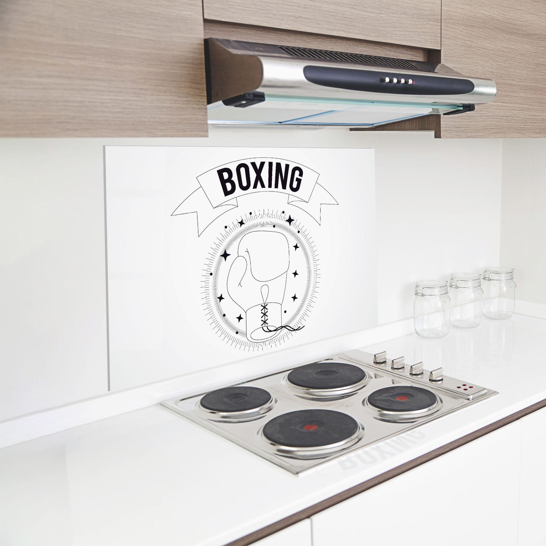 Küchenrückwand Glas Boxing Line mockup 8