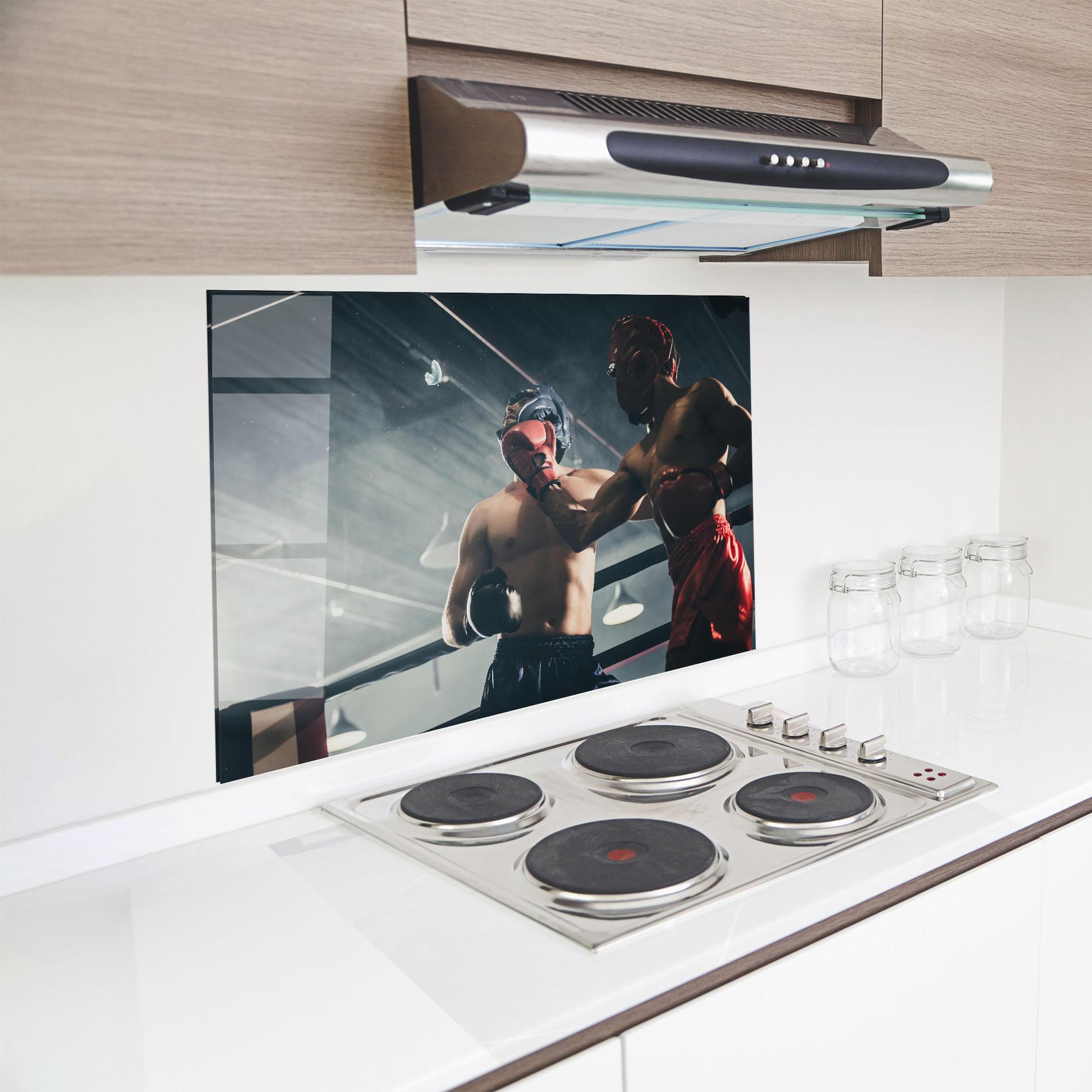 Küchenrückwand Glas Knockout King mockup 8