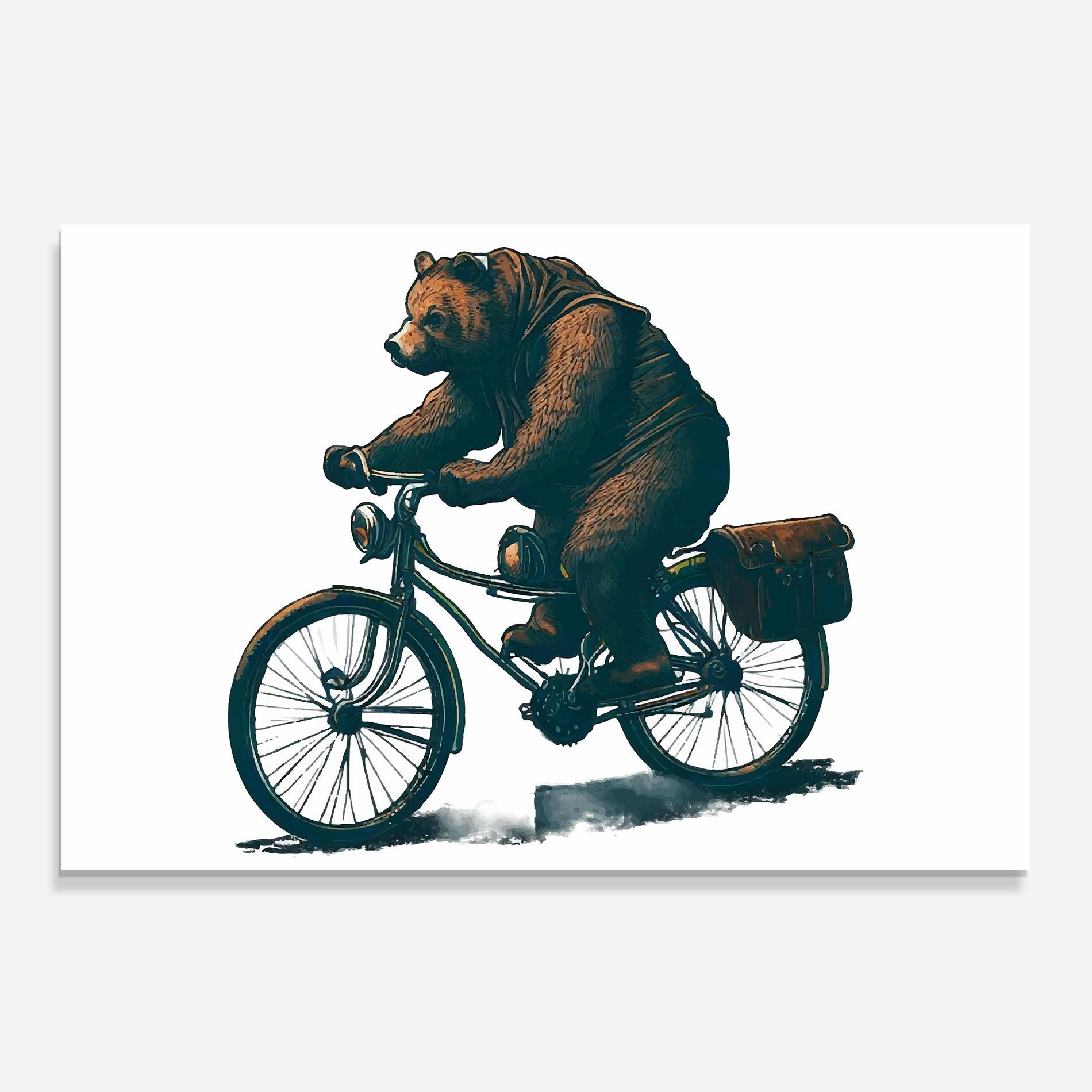 Küchenrückwand Glas Bear Bike mockup 0