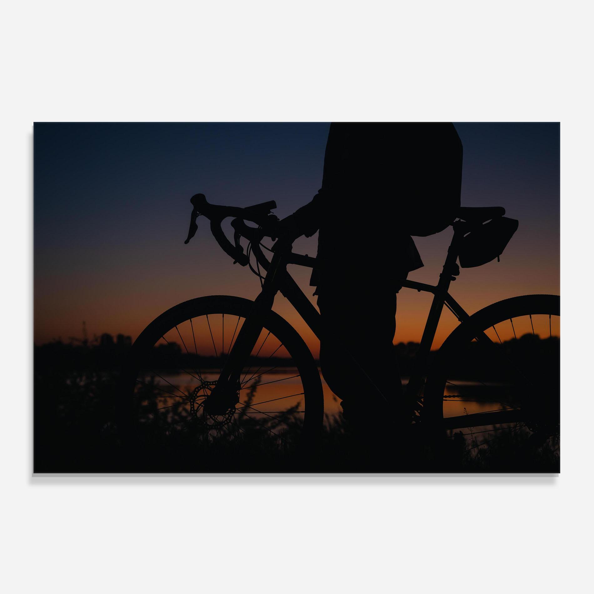 Küchenrückwand Glas Bike Near Lake mockup 0