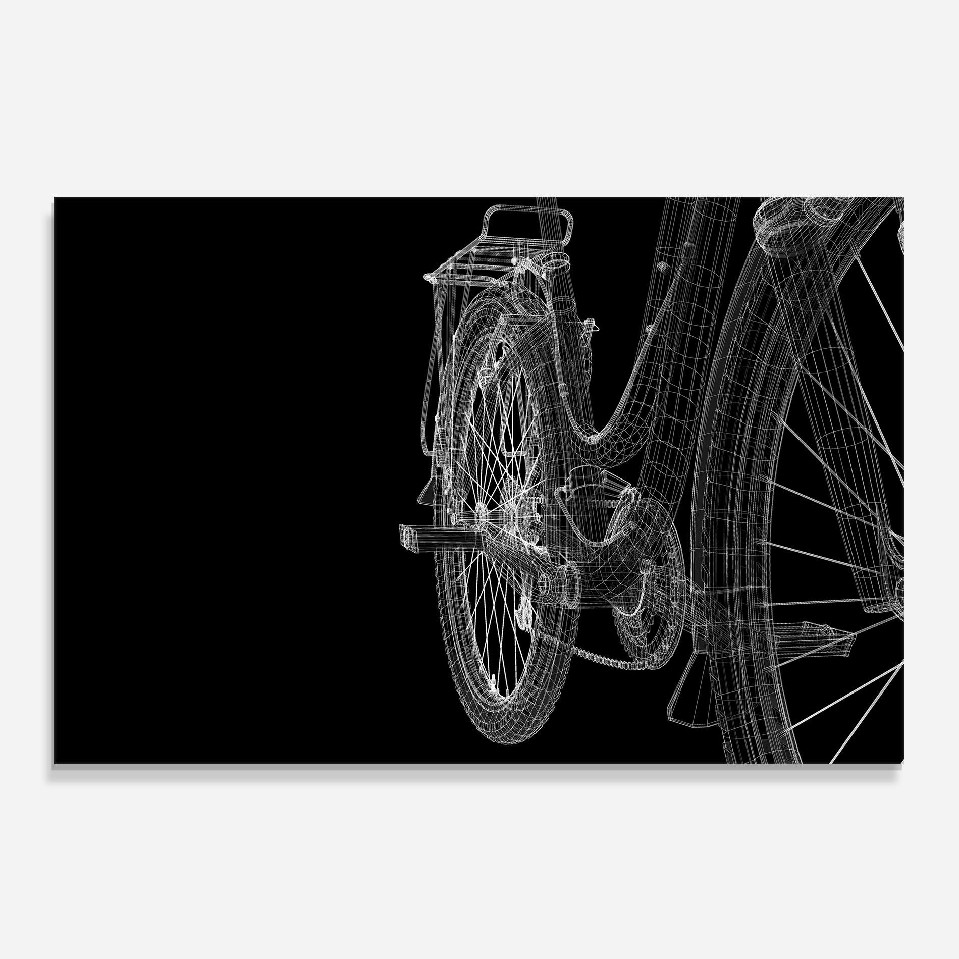 Küchenrückwand Glas Bike Wire Model 3d mockup 0