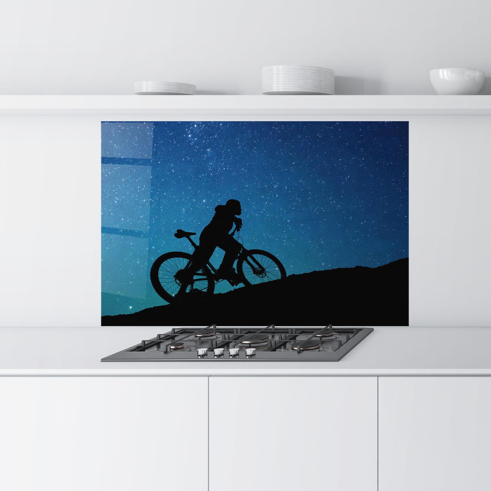Küchenrückwand Glas Bike Blast mockup 9