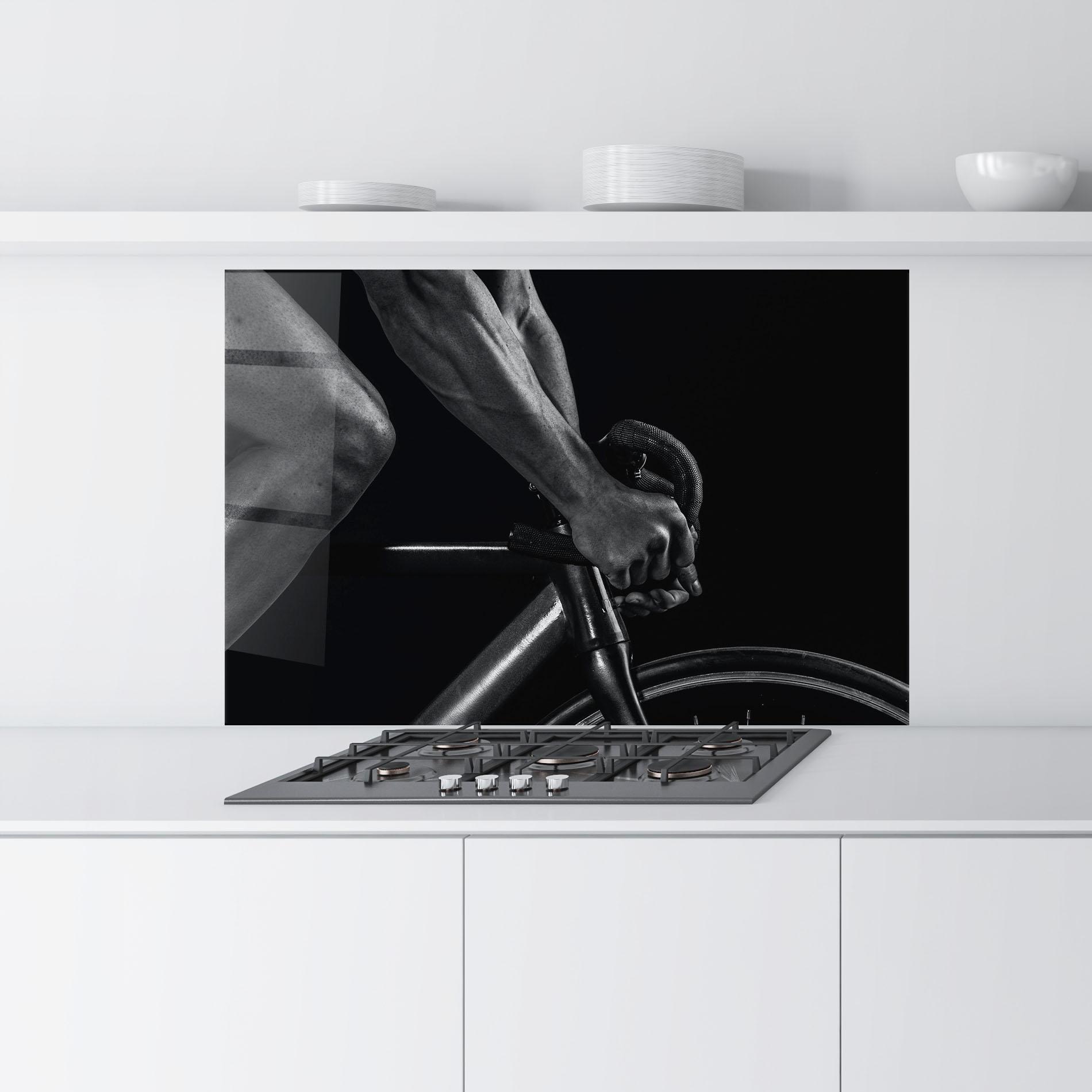 Küchenrückwand Glas Bike Burst mockup 9