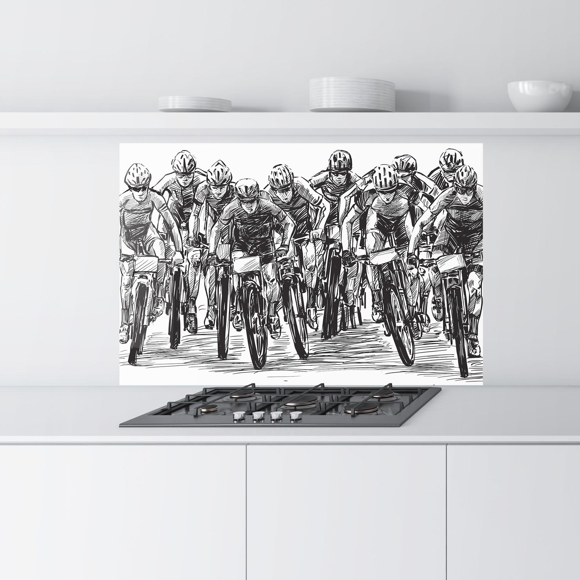 Küchenrückwand Glas Bike Contest Line mockup 9