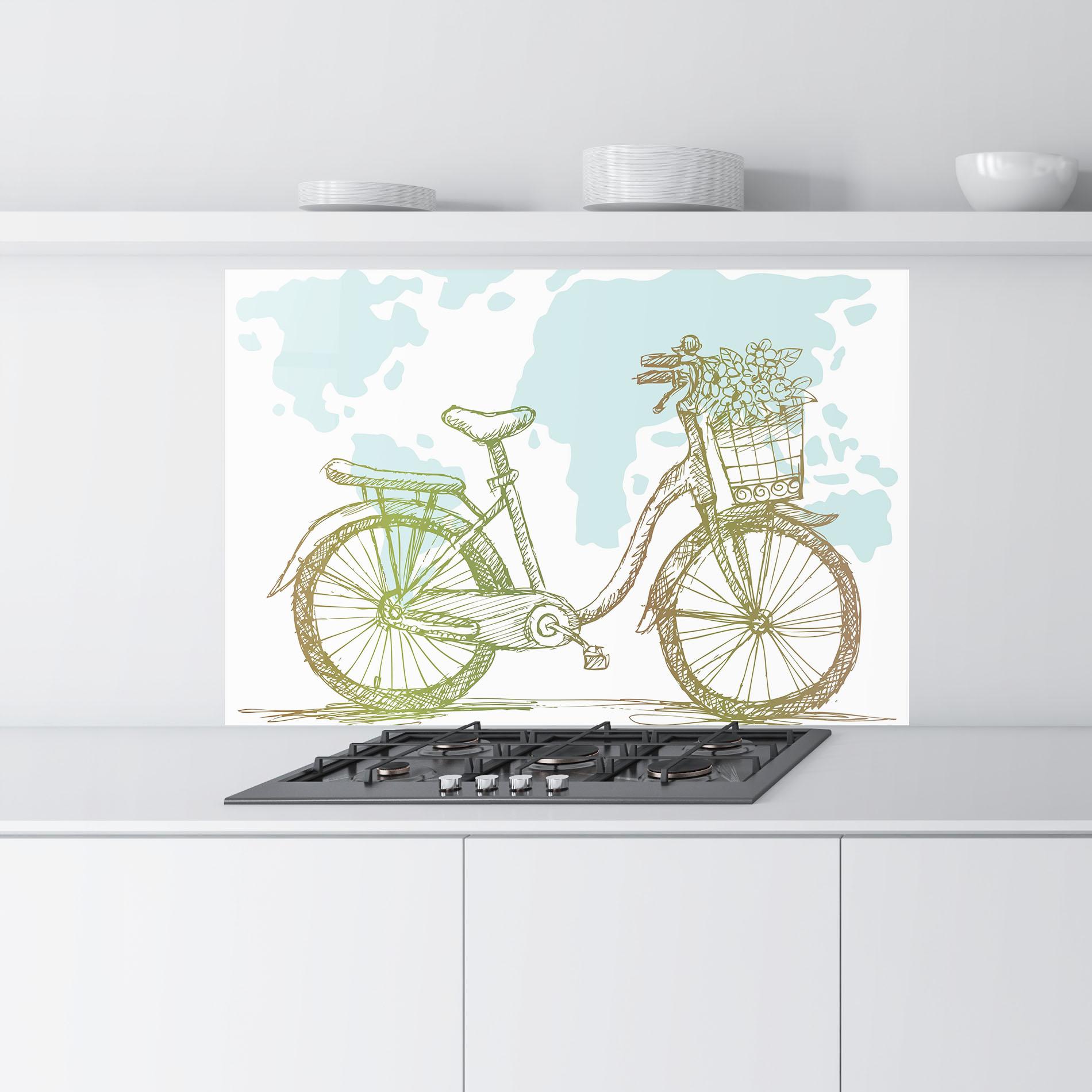 Küchenrückwand Glas Green Bike Line mockup 9