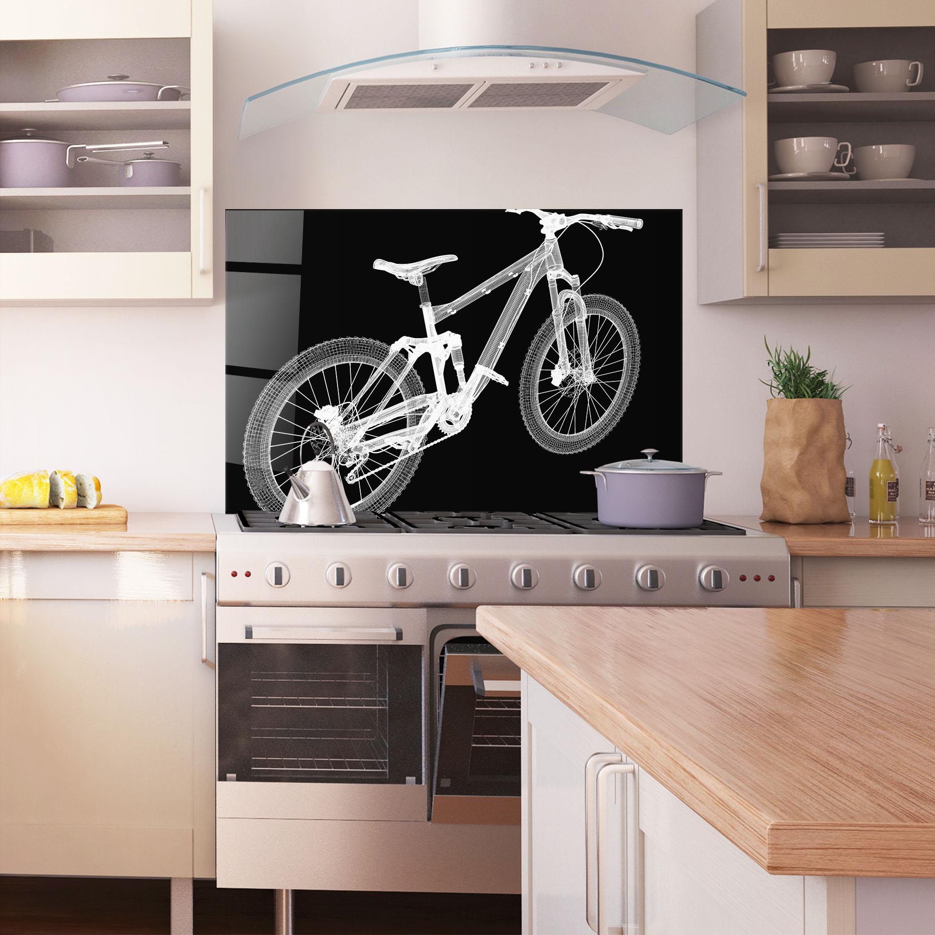 Küchenrückwand Glas Bike 3d Model mockup 1