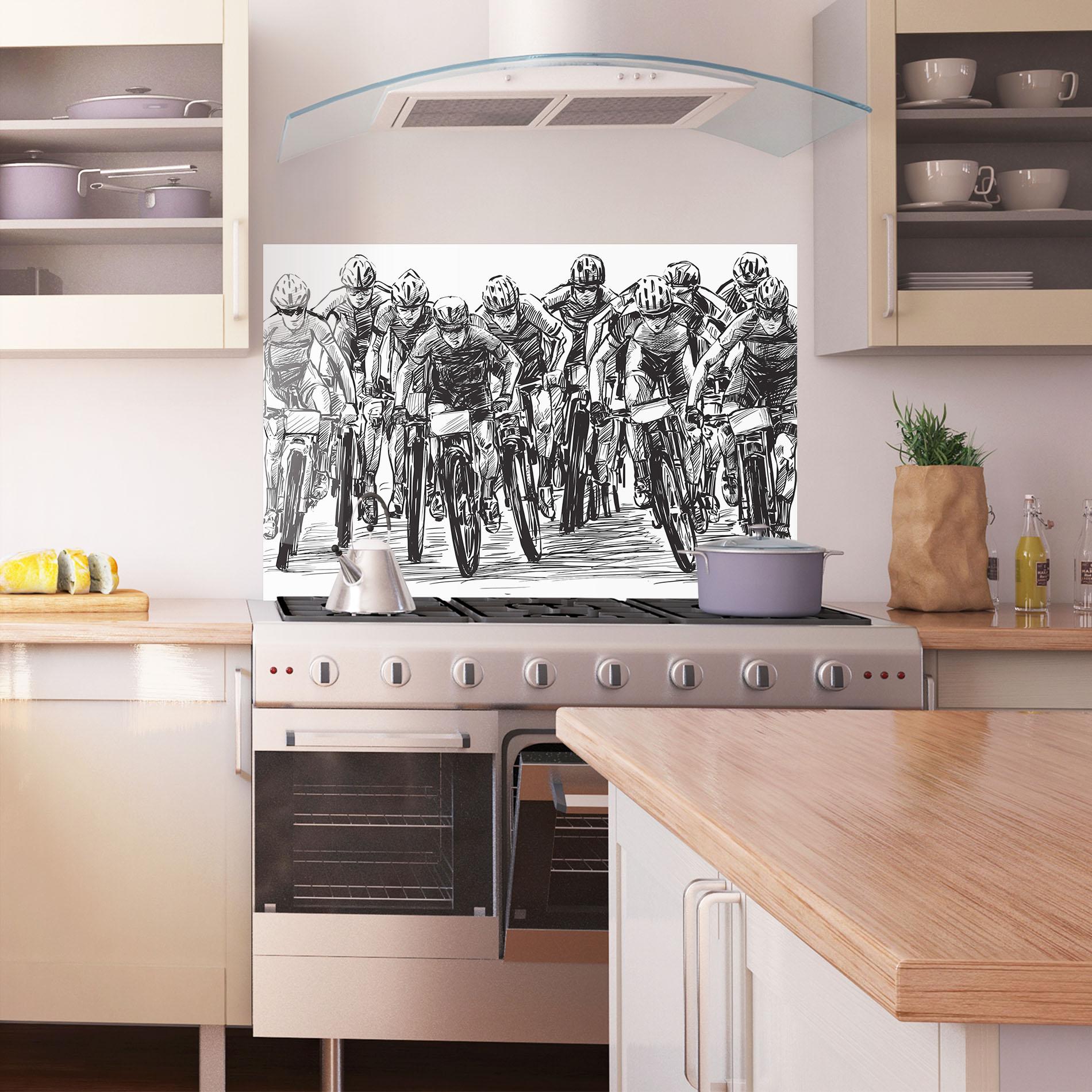 Küchenrückwand Glas Bike Contest Line mockup 1