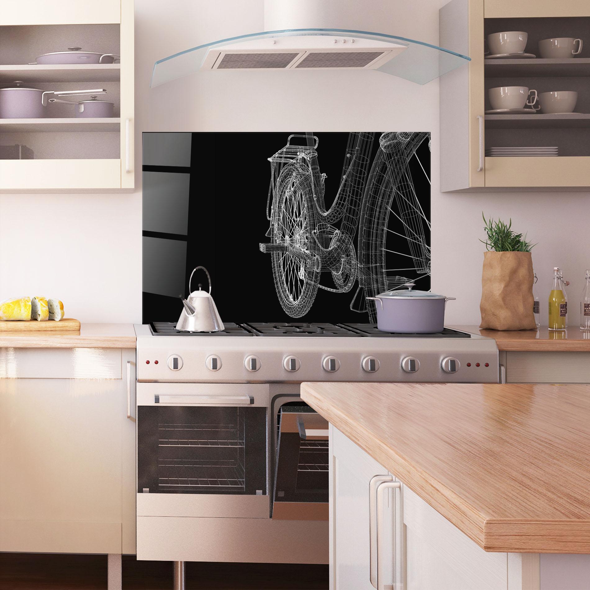 Küchenrückwand Glas Bike Wire Model 3d mockup 1