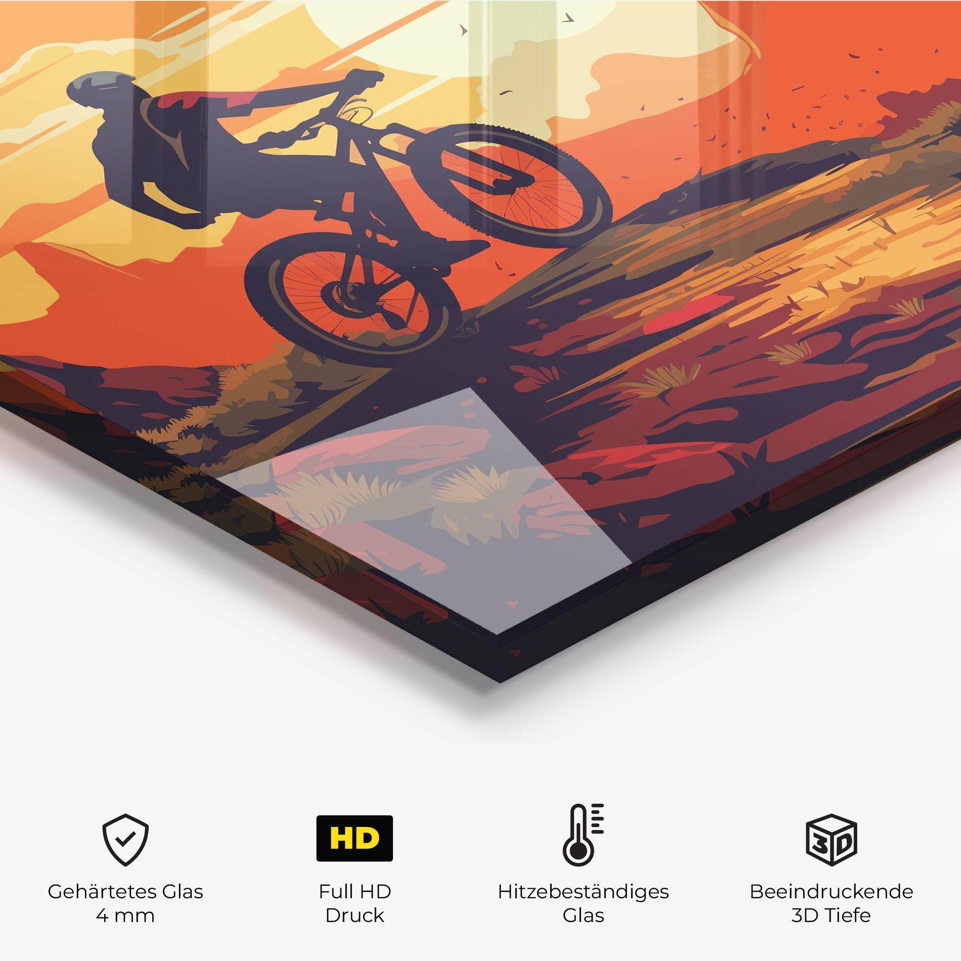 Küchenrückwand Glas Bike Mountain View mockup 2