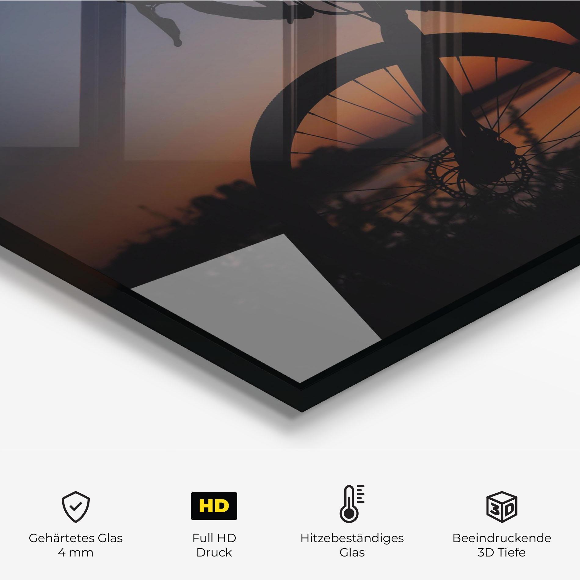 Küchenrückwand Glas Bike Near Lake mockup 2