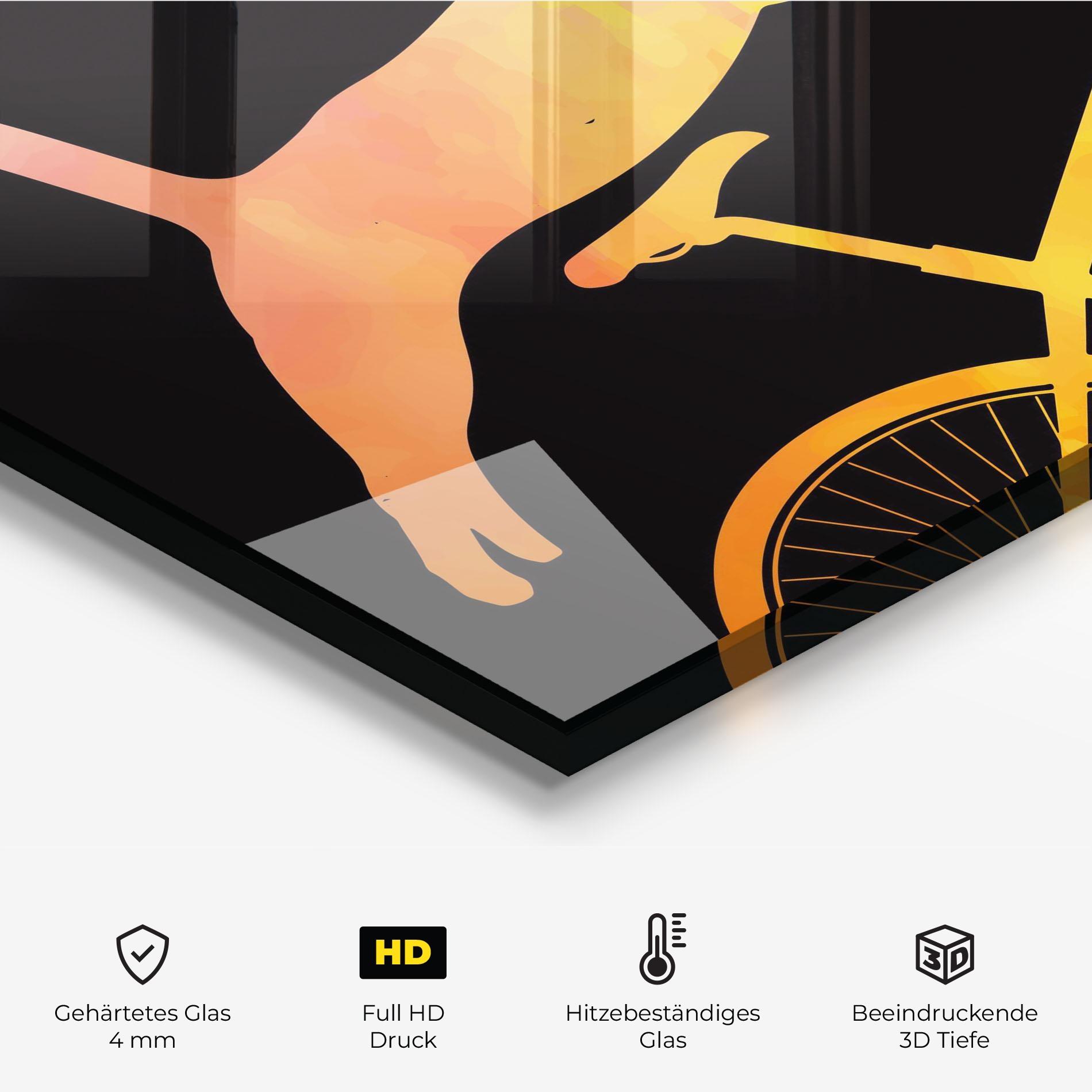 Küchenrückwand Glas Cat Bike mockup 2