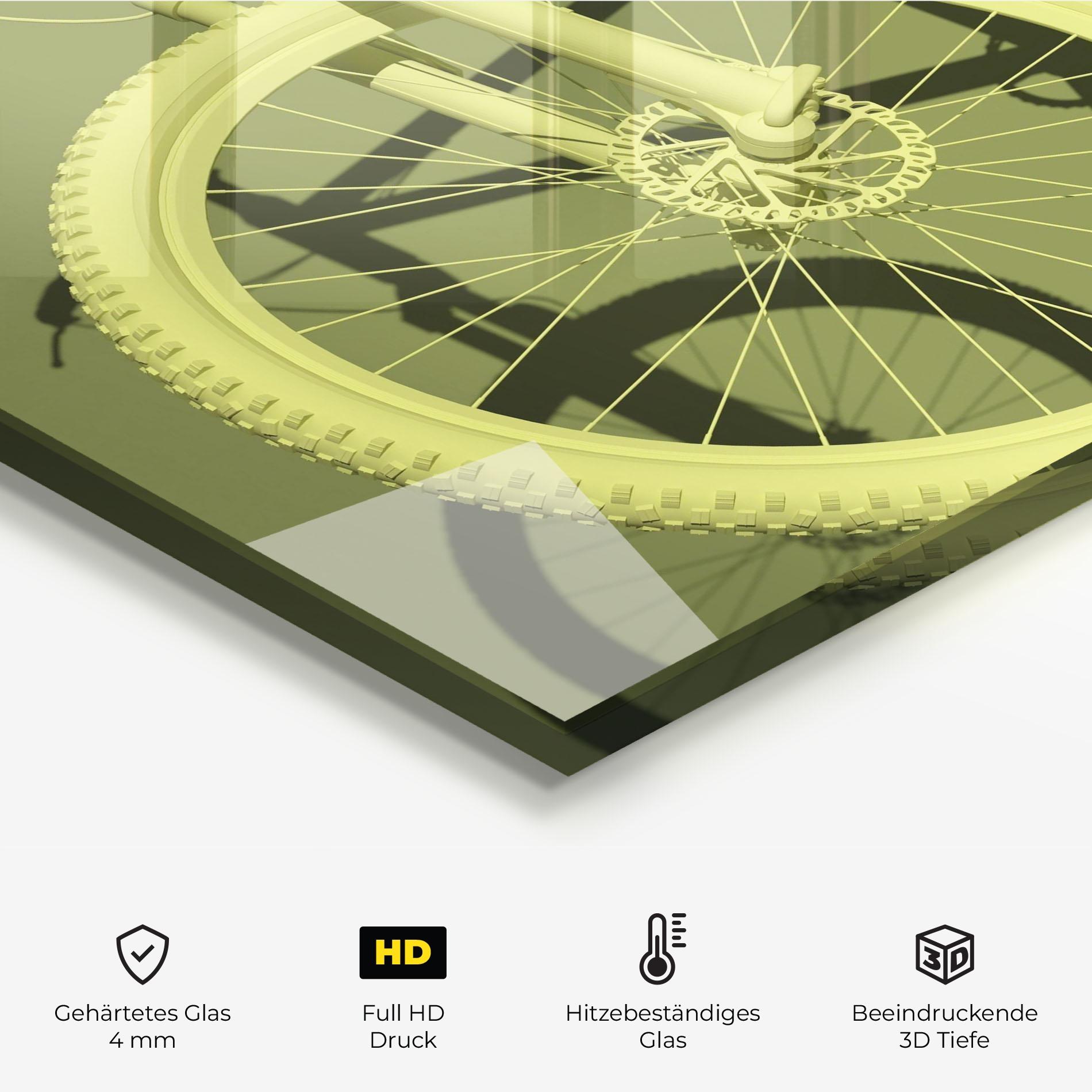 Küchenrückwand Glas Green 3d Bike mockup 2
