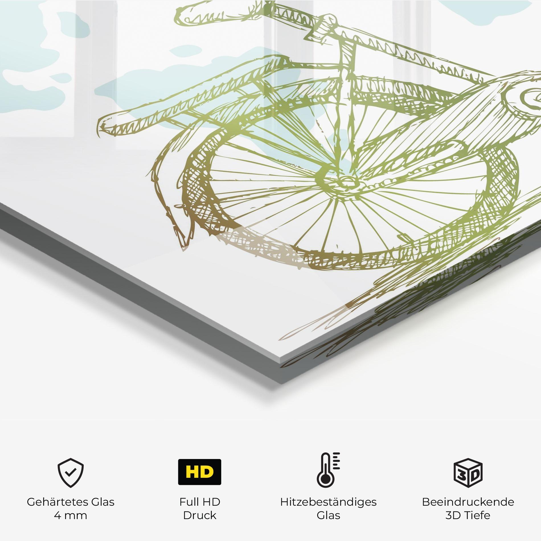 Küchenrückwand Glas Green Bike Line mockup 2