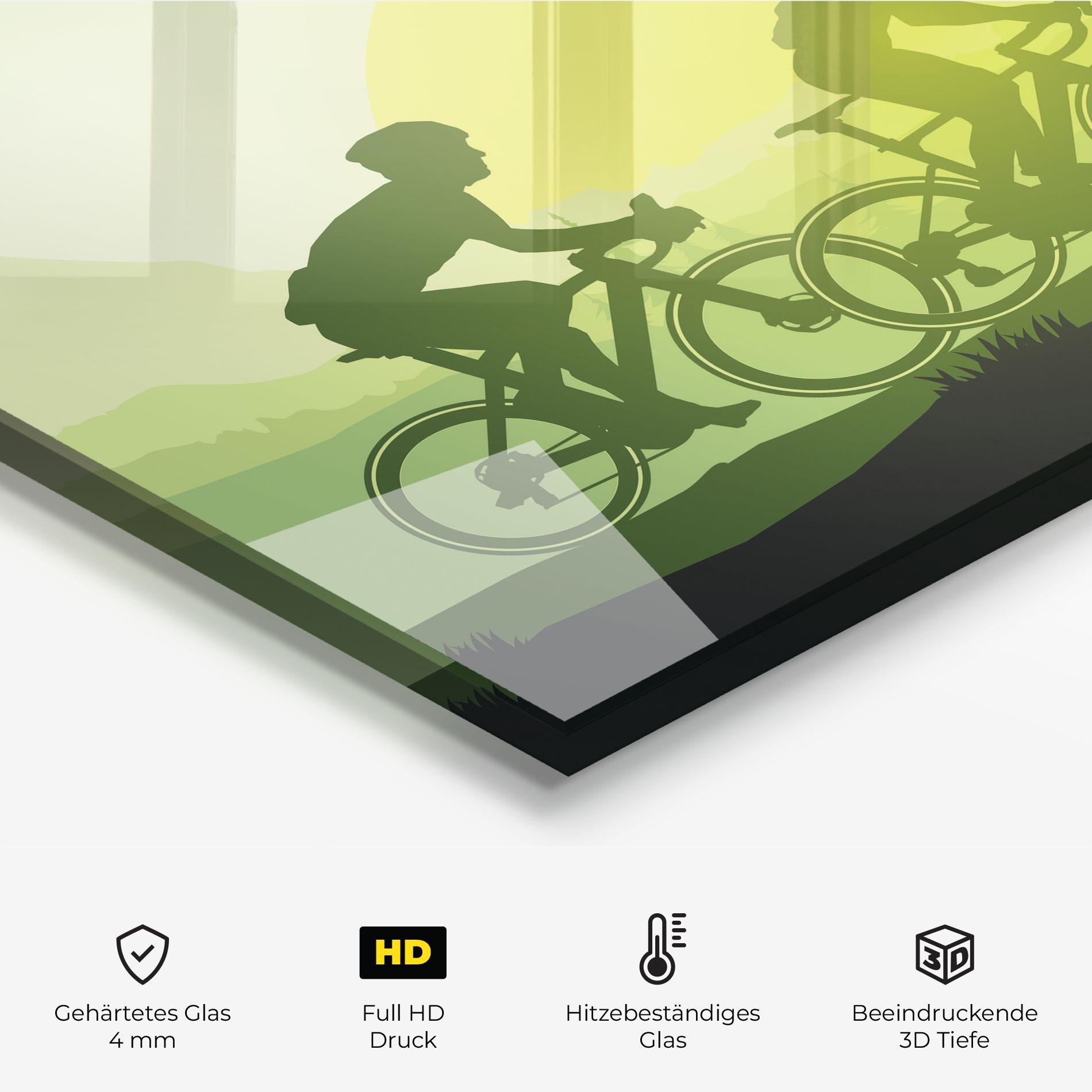 Küchenrückwand Glas Green Light Bicycle mockup 2