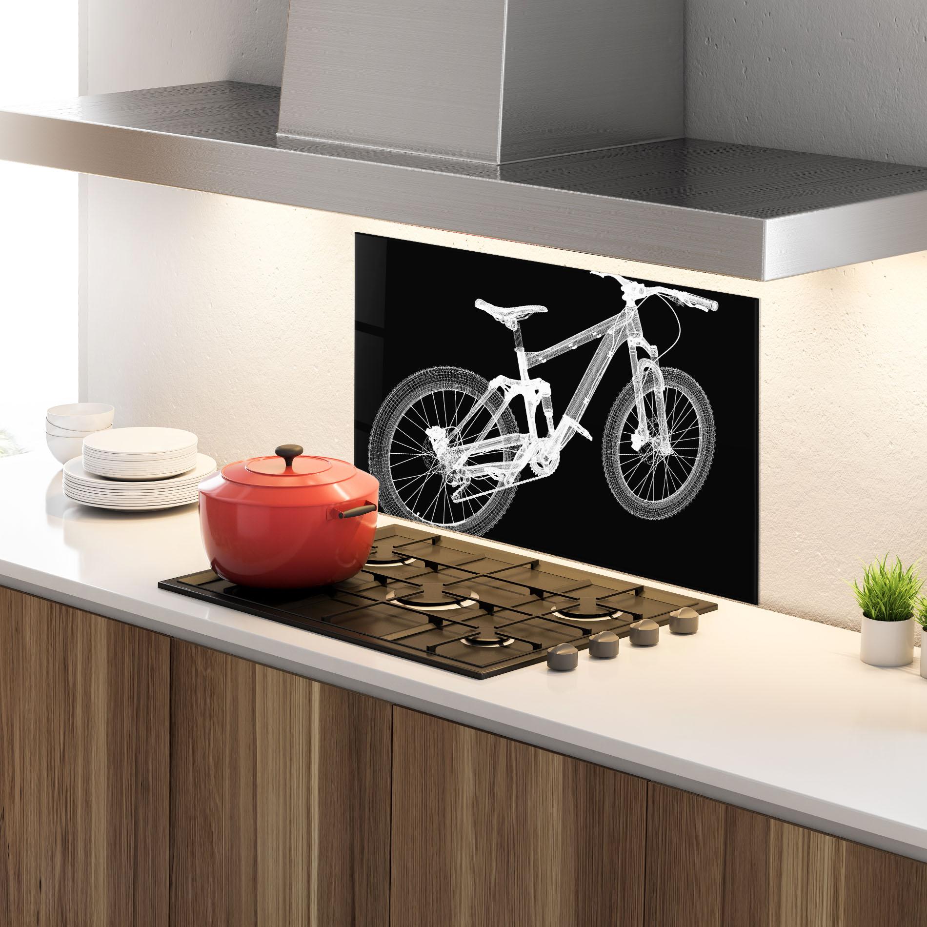 Küchenrückwand Glas Bike 3d Model mockup 4