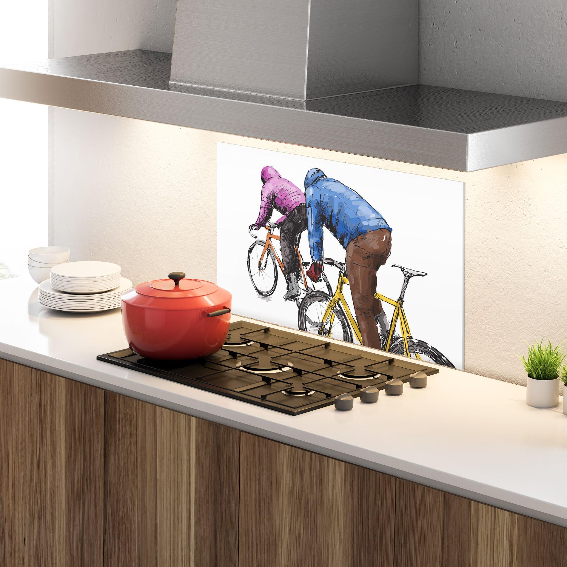 Küchenrückwand Glas Bike Trip mockup 4