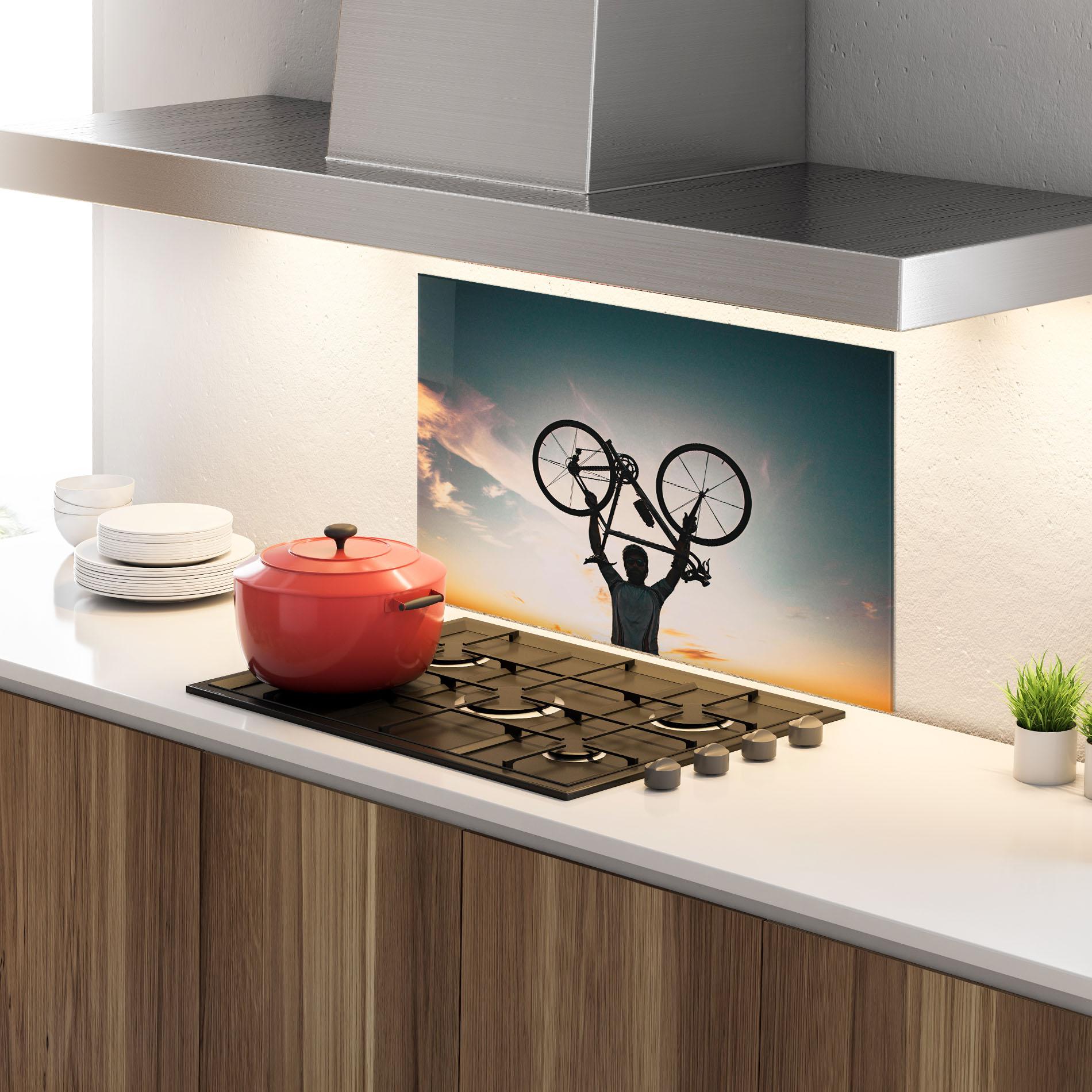 Küchenrückwand Glas Cycle Explor mockup 4