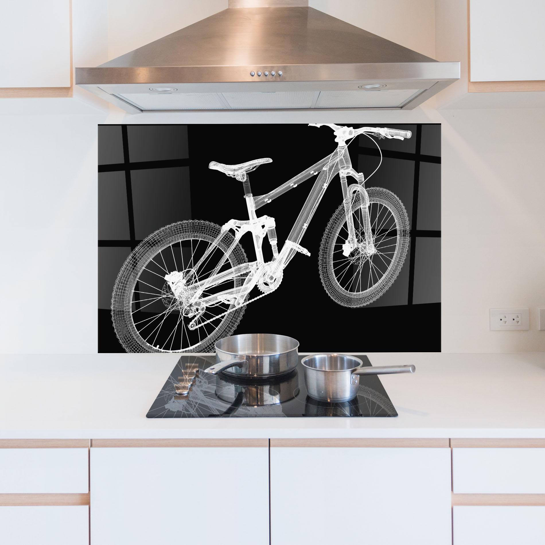 Küchenrückwand Glas Bike 3d Model mockup 5