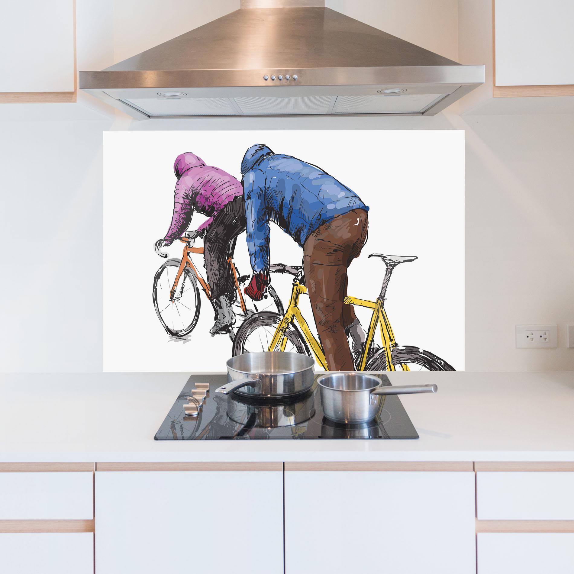 Küchenrückwand Glas Bike Trip mockup 5