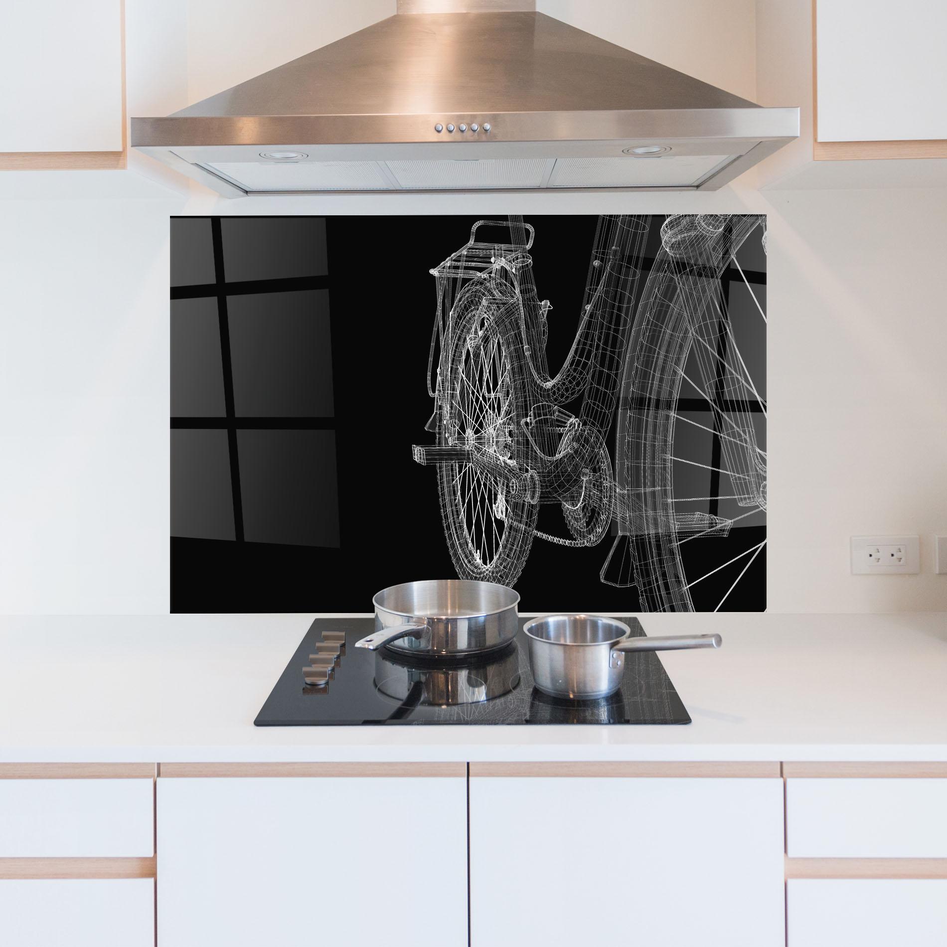 Küchenrückwand Glas Bike Wire Model 3d mockup 5