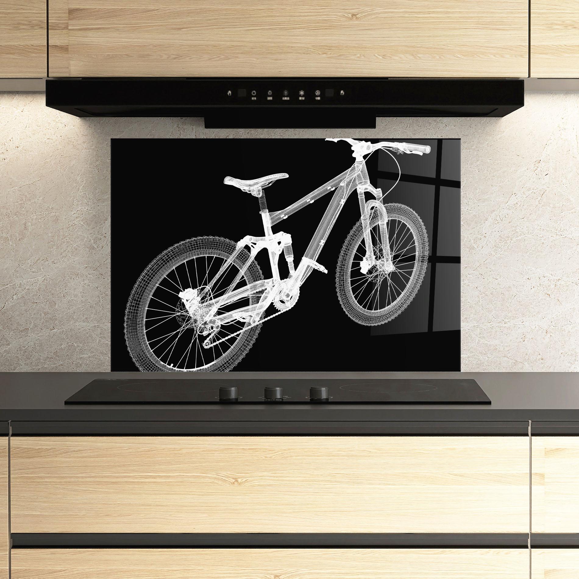 Küchenrückwand Glas Bike 3d Model mockup 3