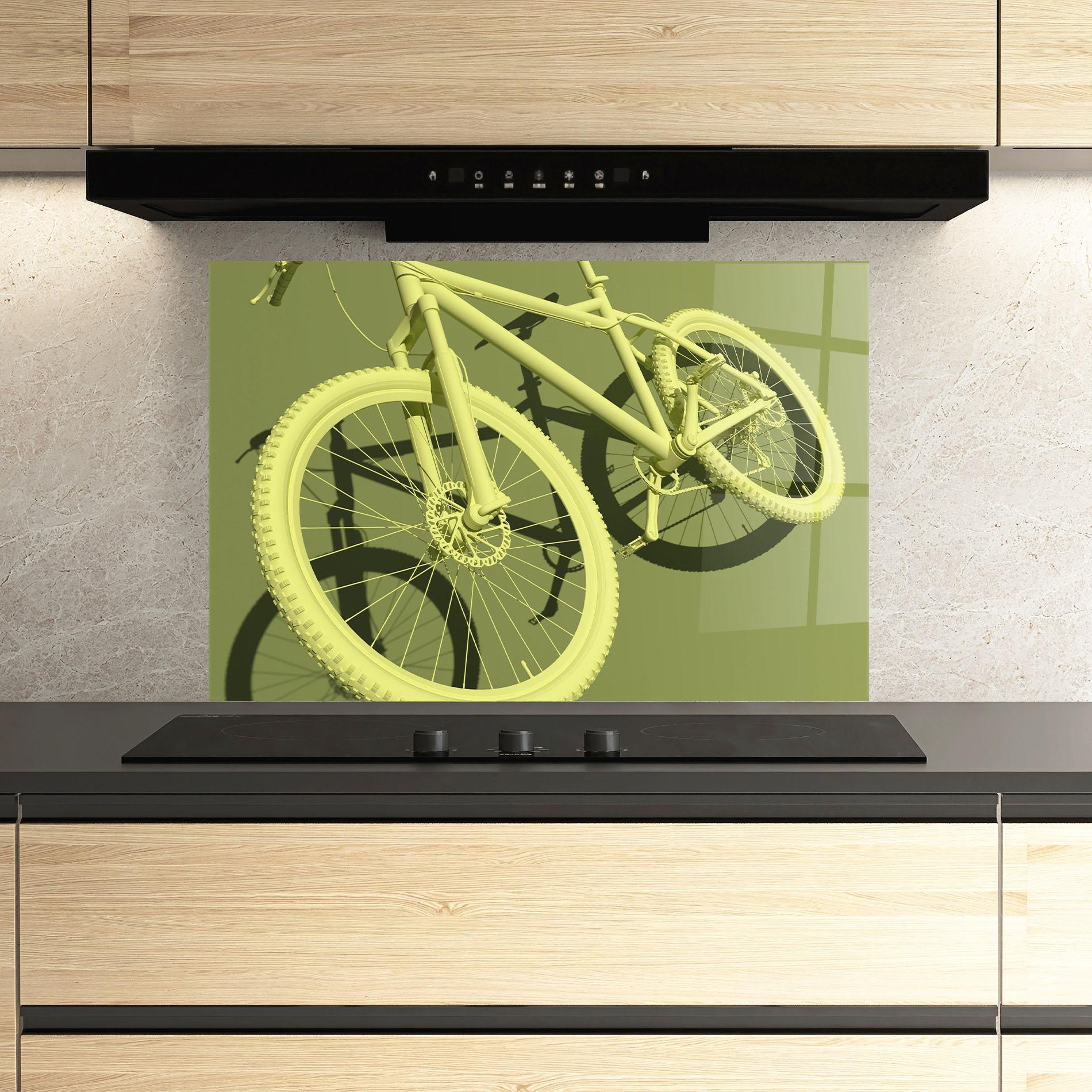 Küchenrückwand Glas Green 3d Bike mockup 3