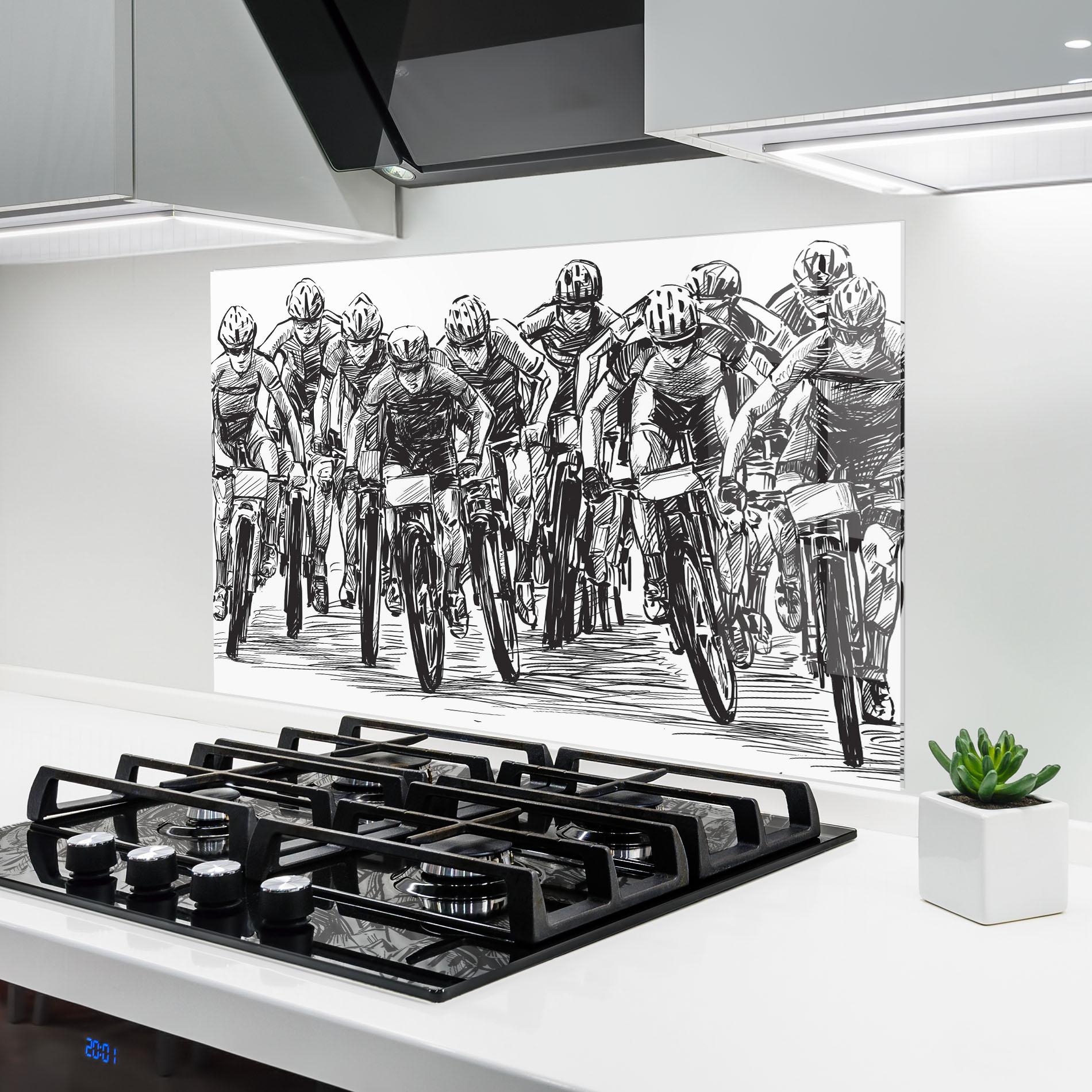 Küchenrückwand Glas Bike Contest Line mockup 6
