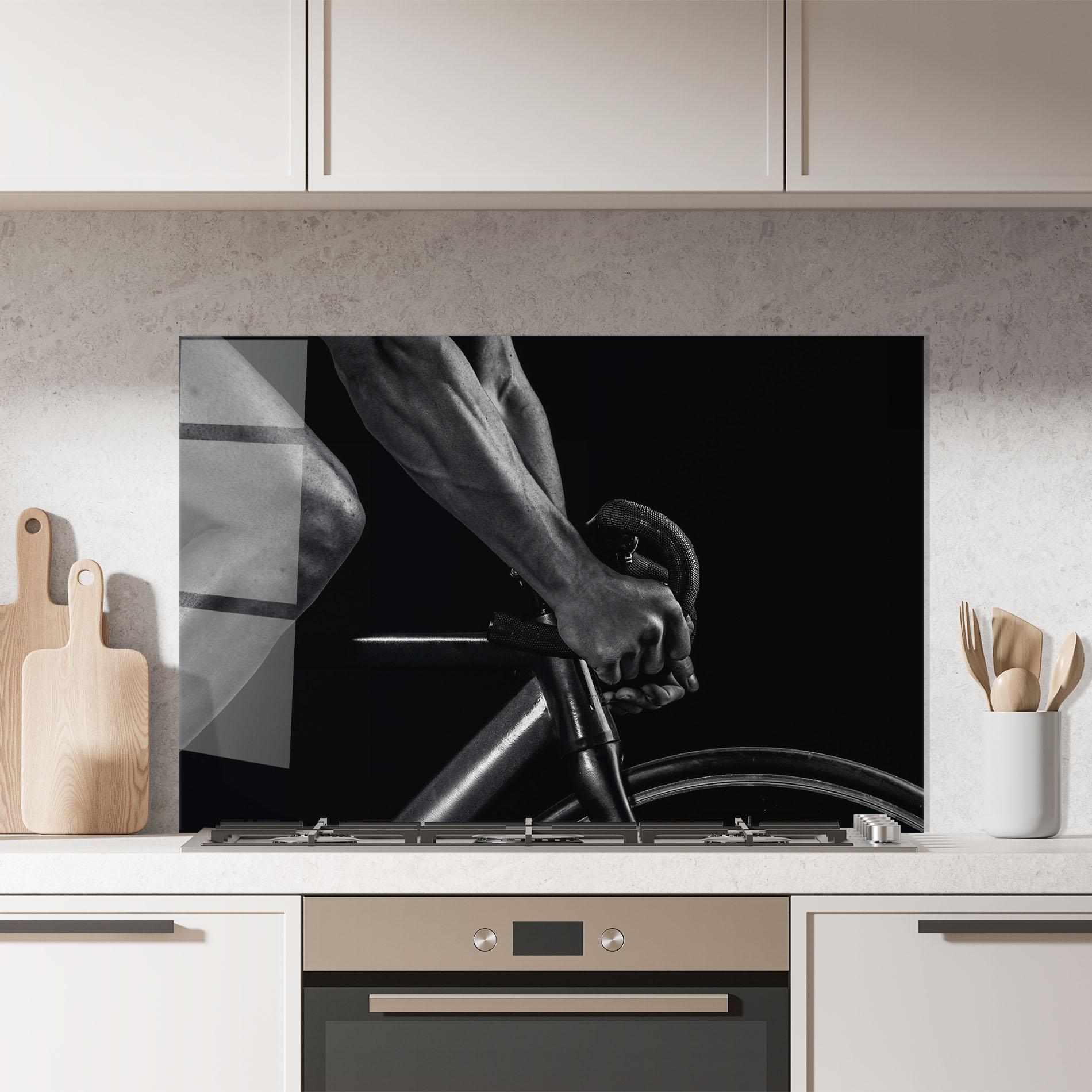Küchenrückwand Glas Bike Burst mockup 7
