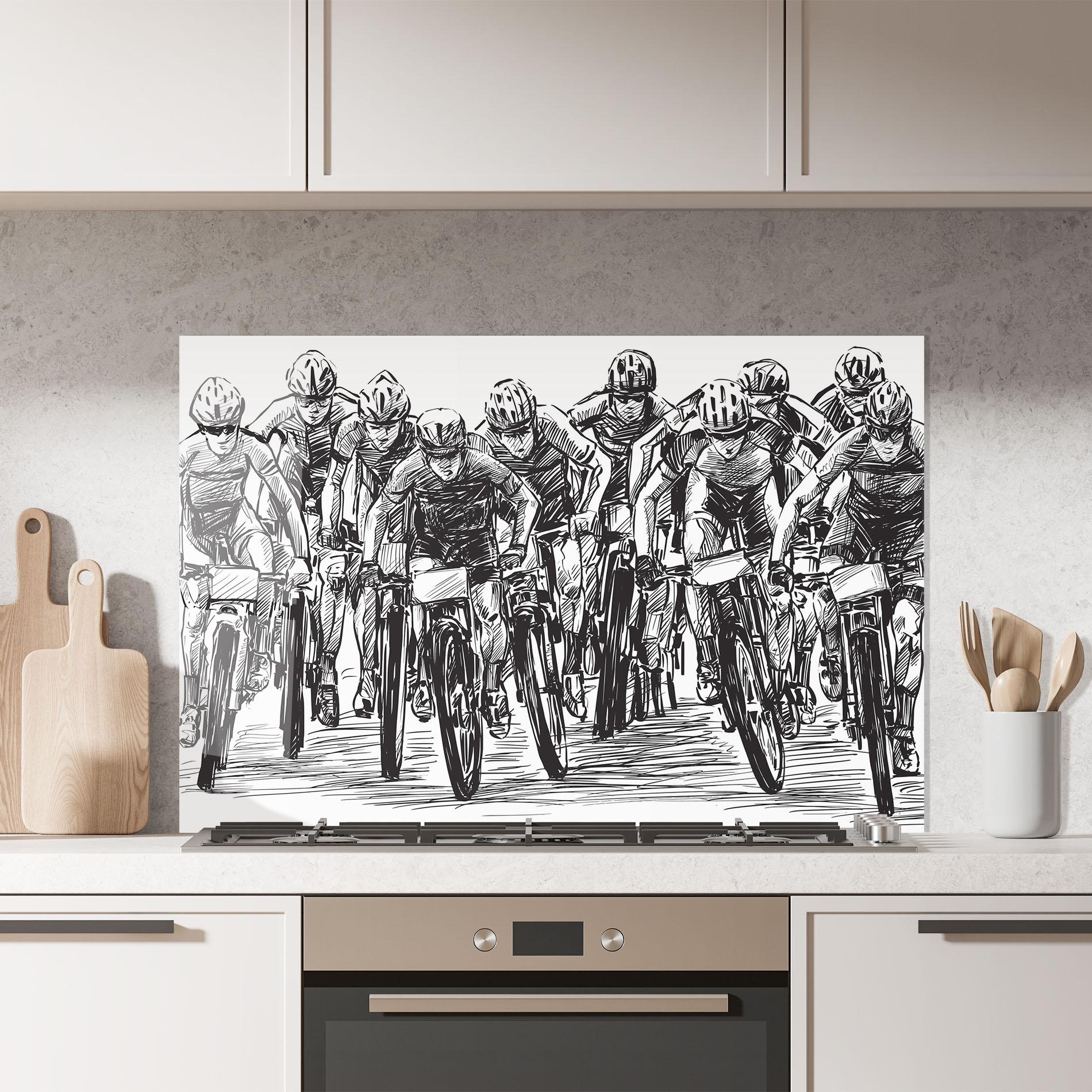 Küchenrückwand Glas Bike Contest Line mockup 7