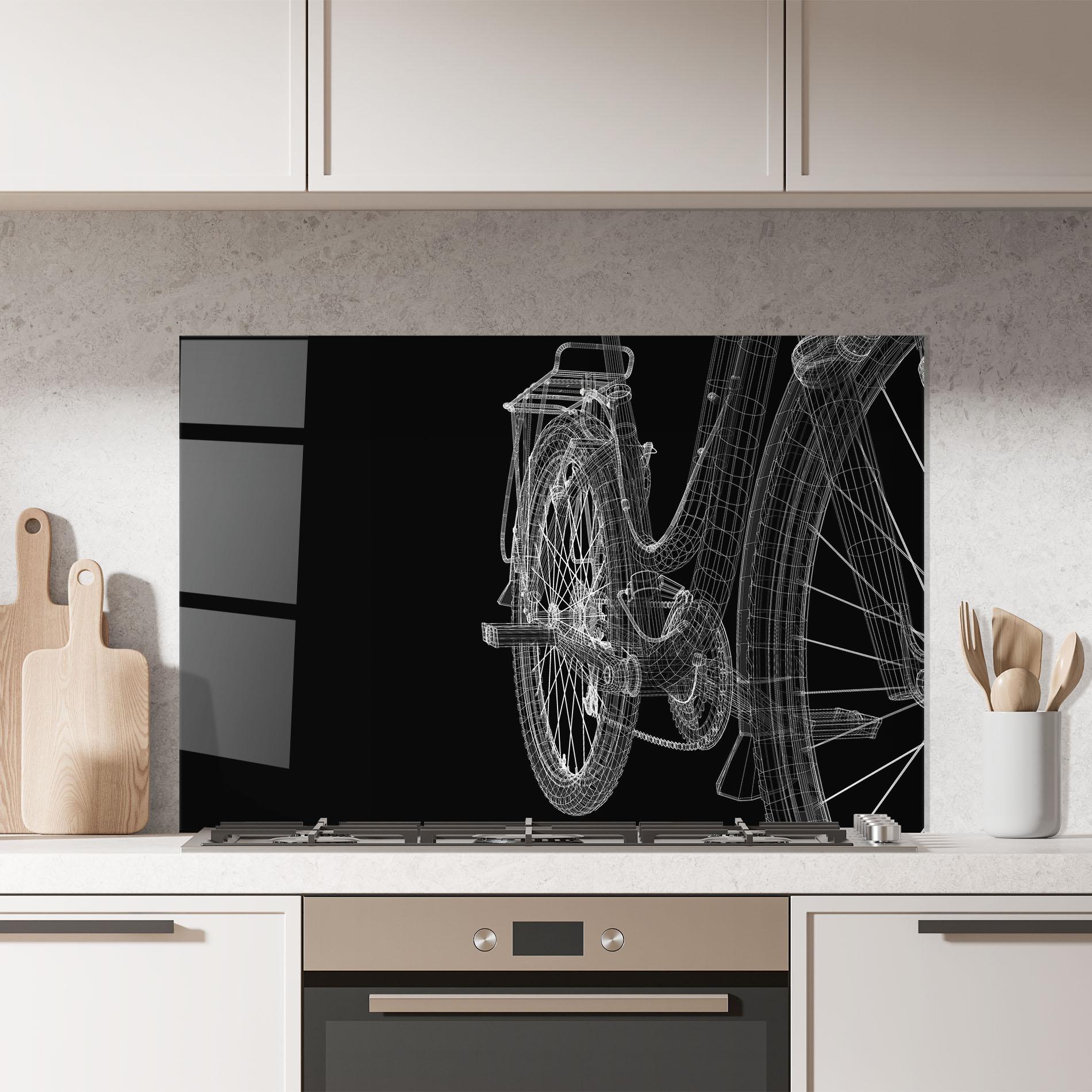 Küchenrückwand Glas Bike Wire Model 3d mockup 7