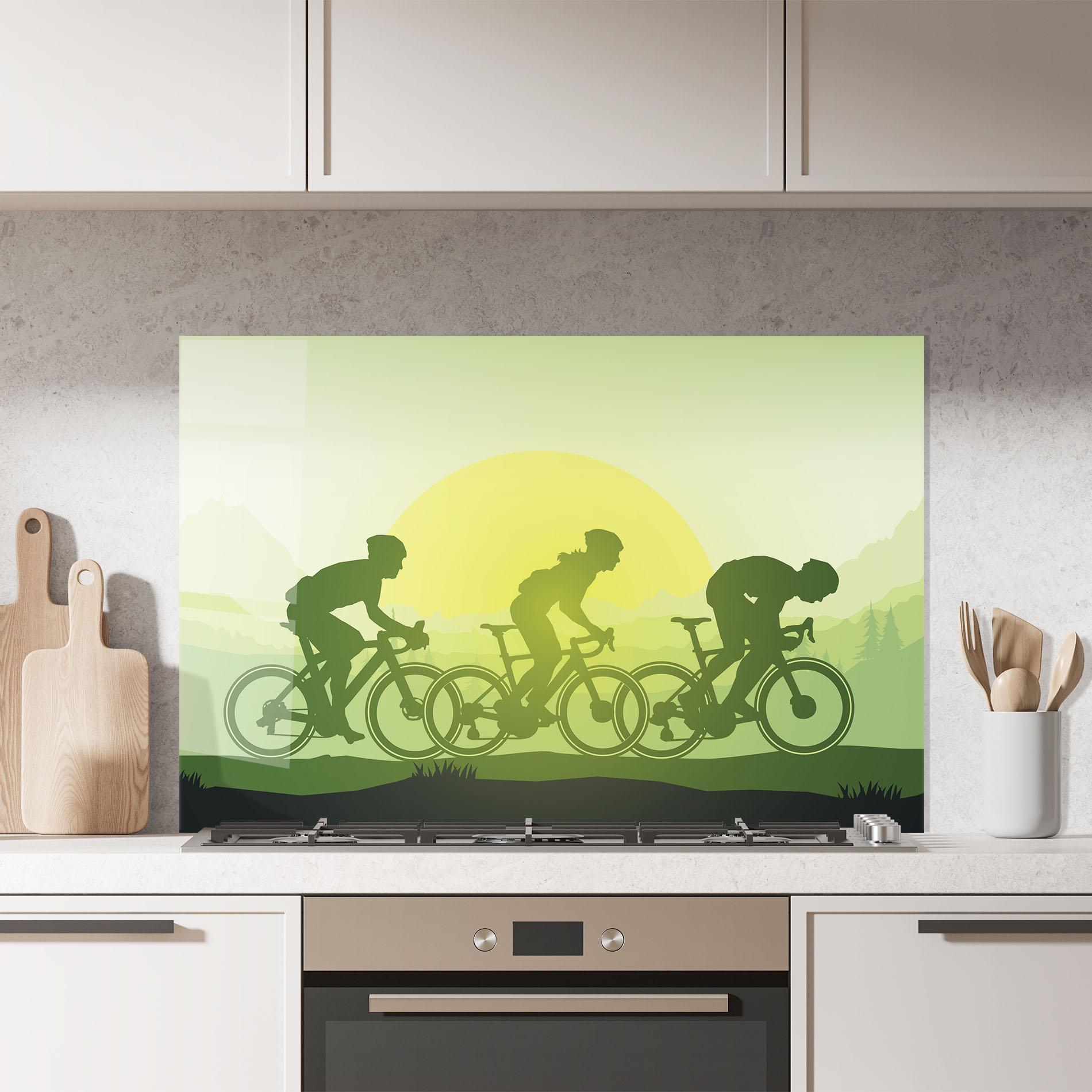Küchenrückwand Glas Green Light Bicycle mockup 7