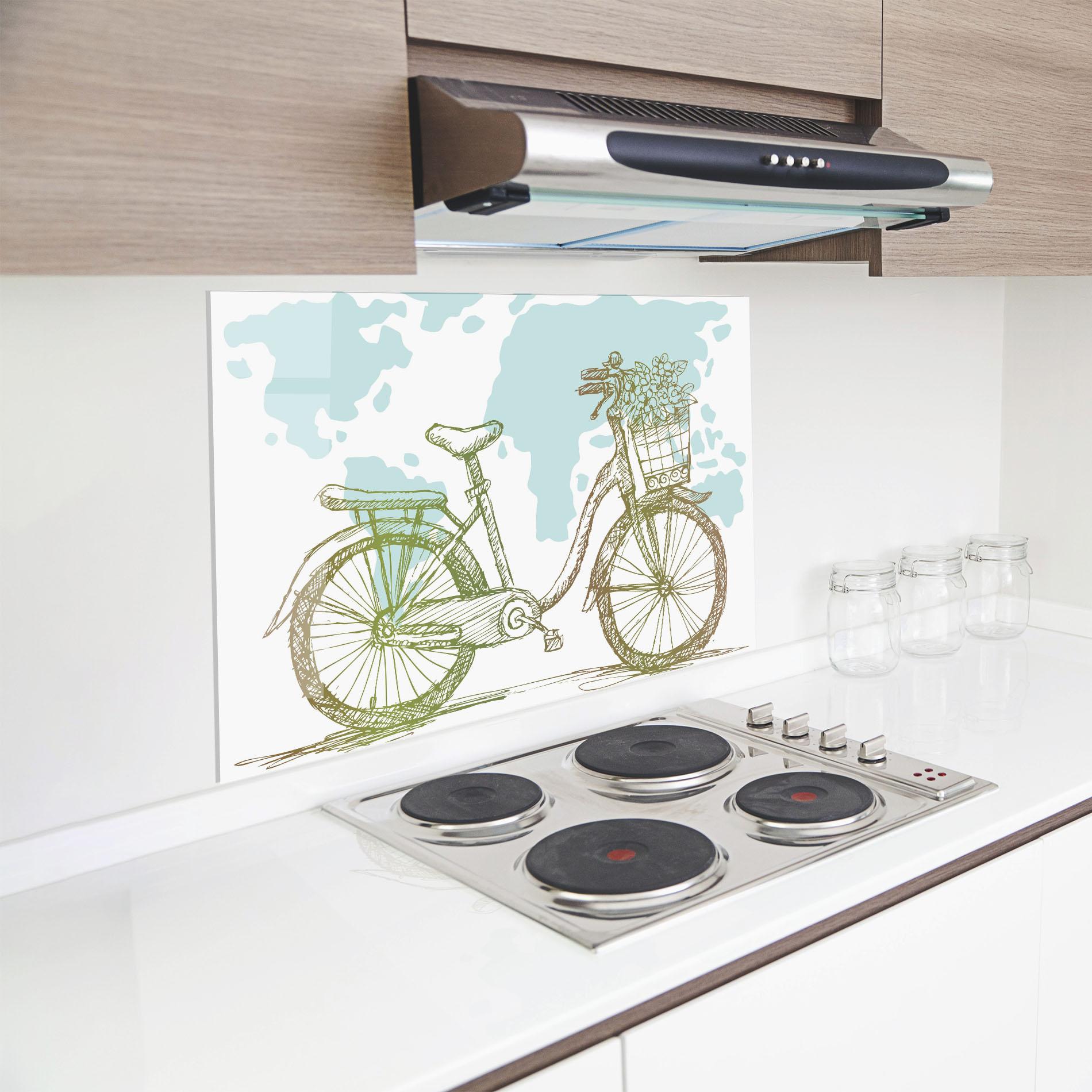 Küchenrückwand Glas Green Bike Line mockup 8