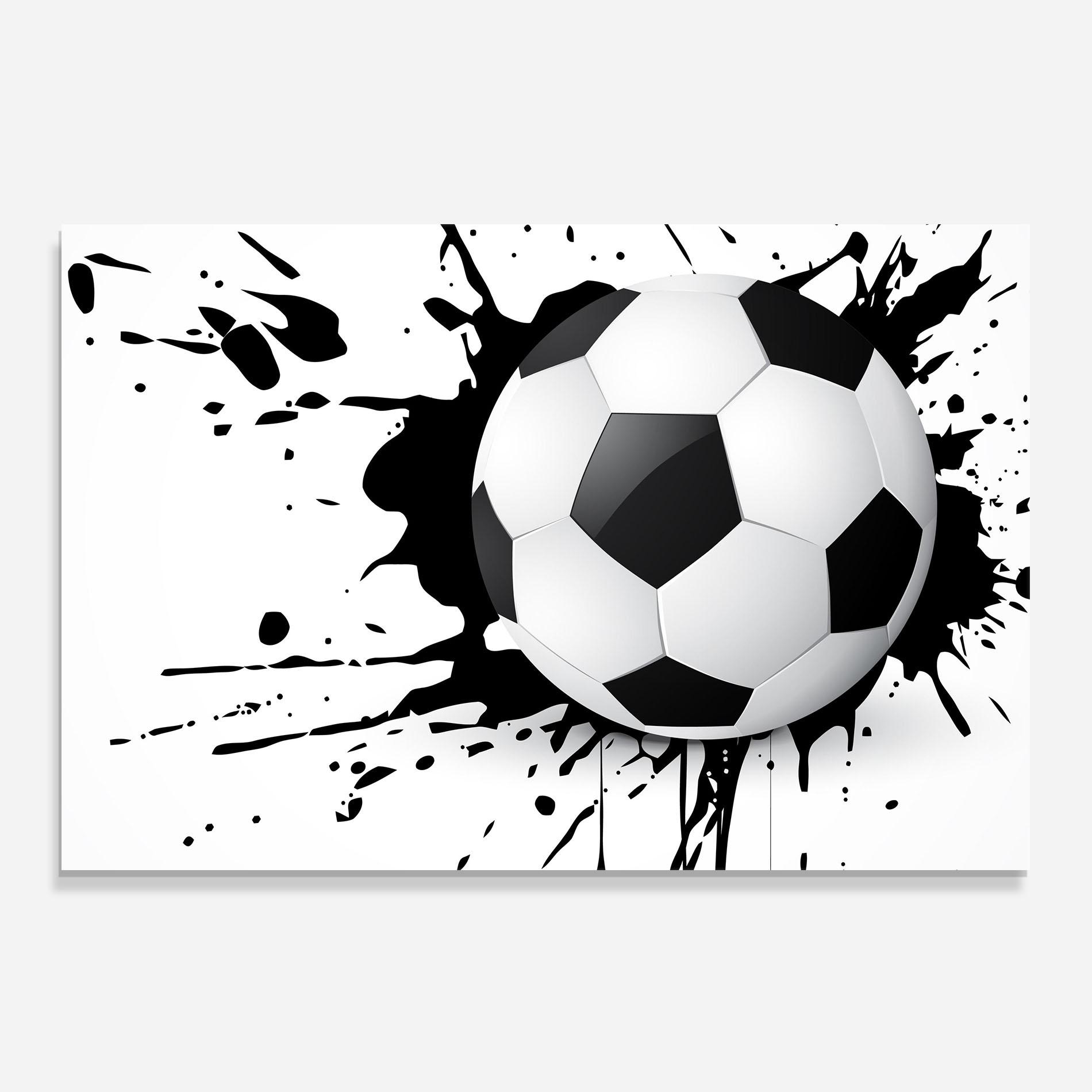 Küchenrückwand Glas Black Paint Football mockup 0