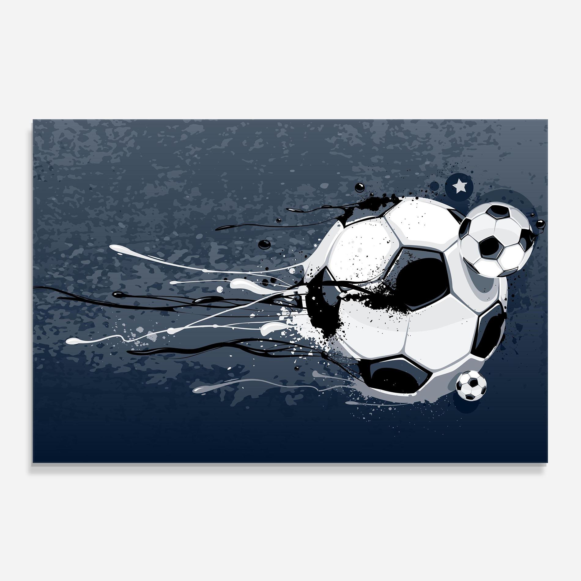 Küchenrückwand Glas Blue Football mockup 0