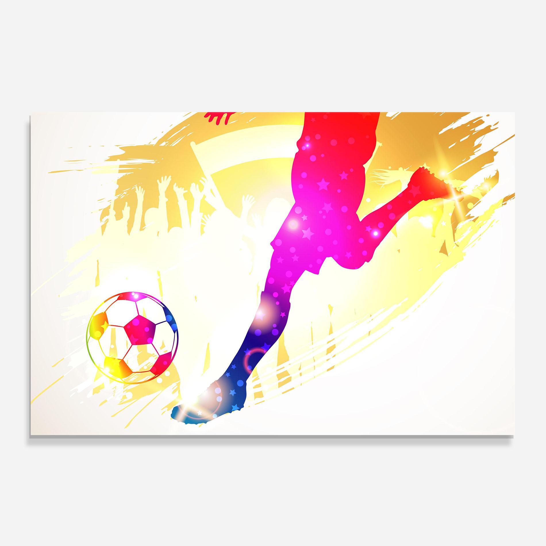 Küchenrückwand Glas Football Gold Art mockup 0
