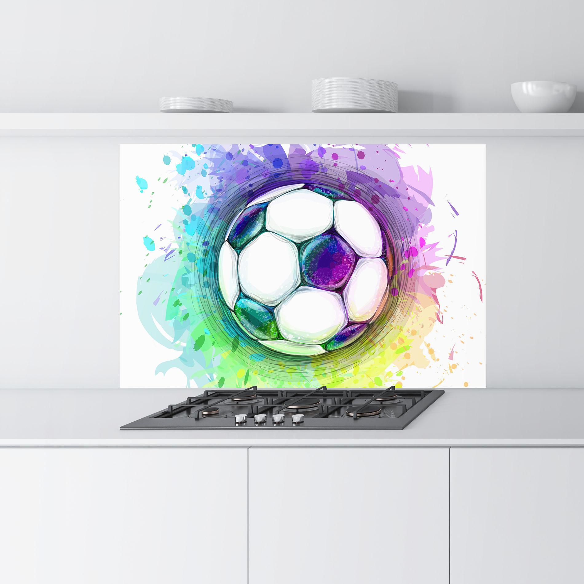 Küchenrückwand Glas Colorful Football mockup 9