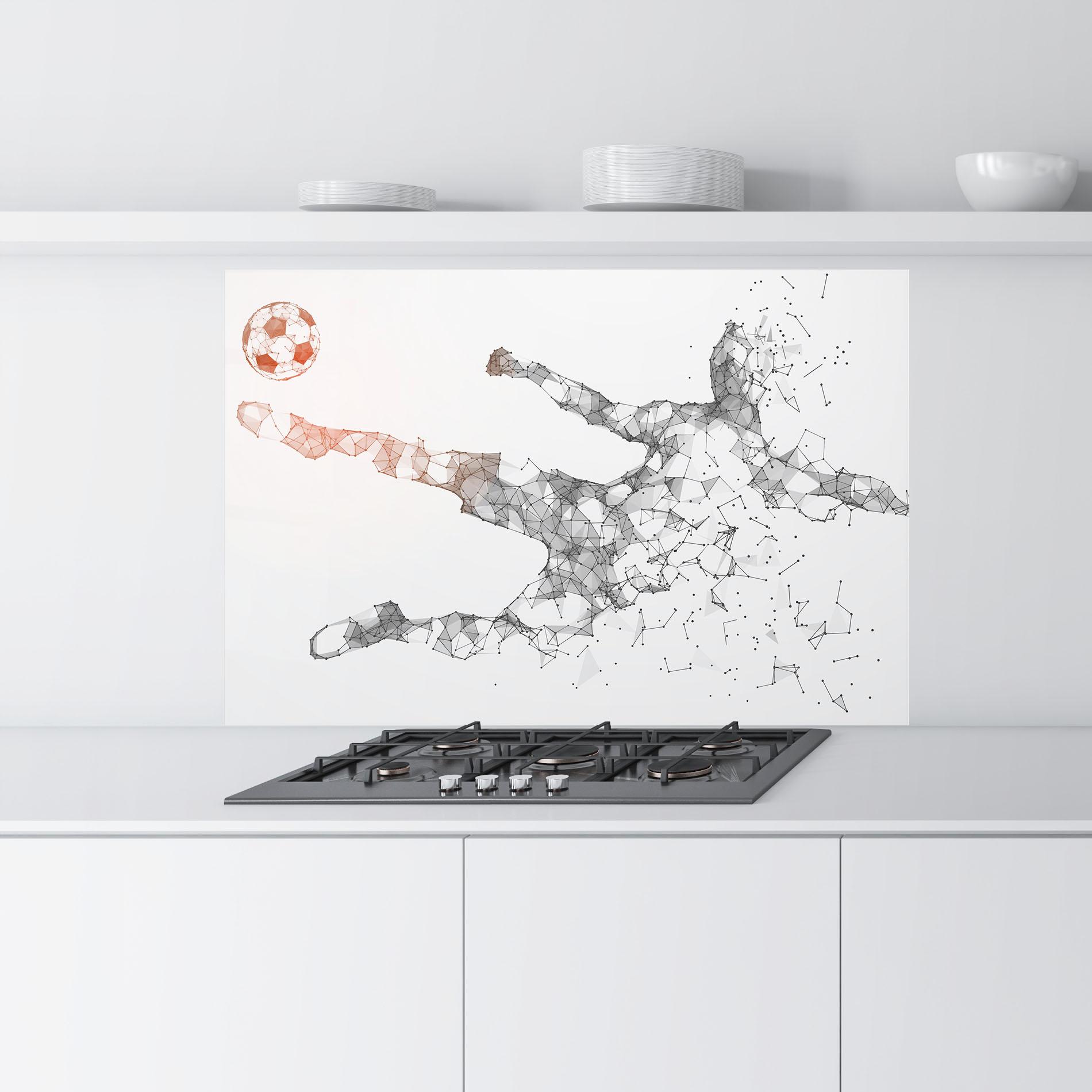Küchenrückwand Glas Football Orange Ball mockup 9