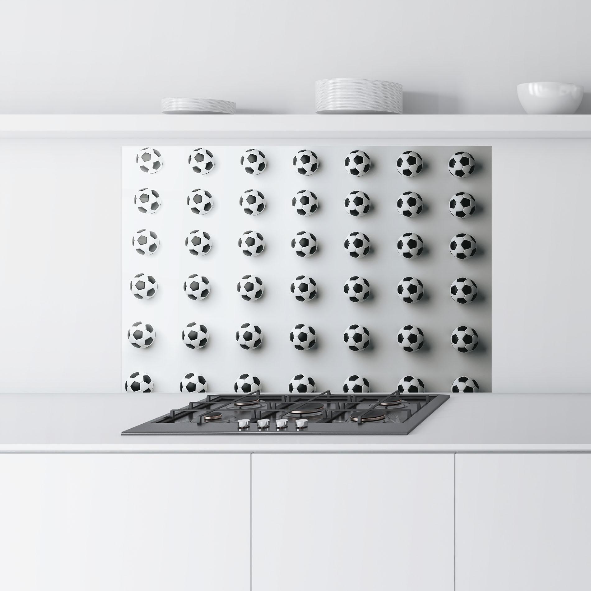 Küchenrückwand Glas Football Pattern mockup 9