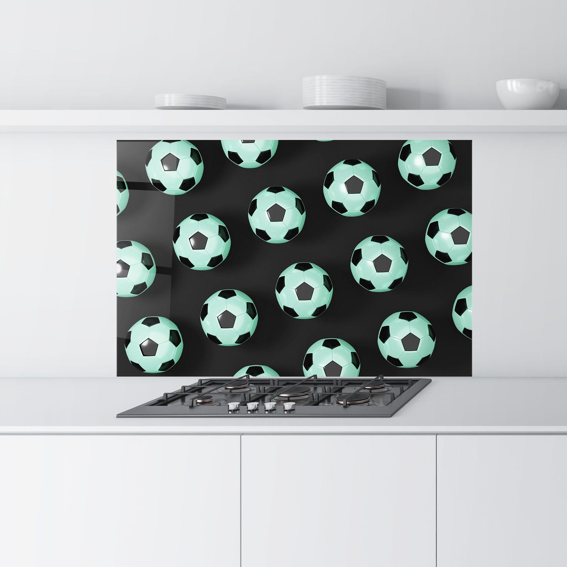Küchenrückwand Glas Green Light Football mockup 9