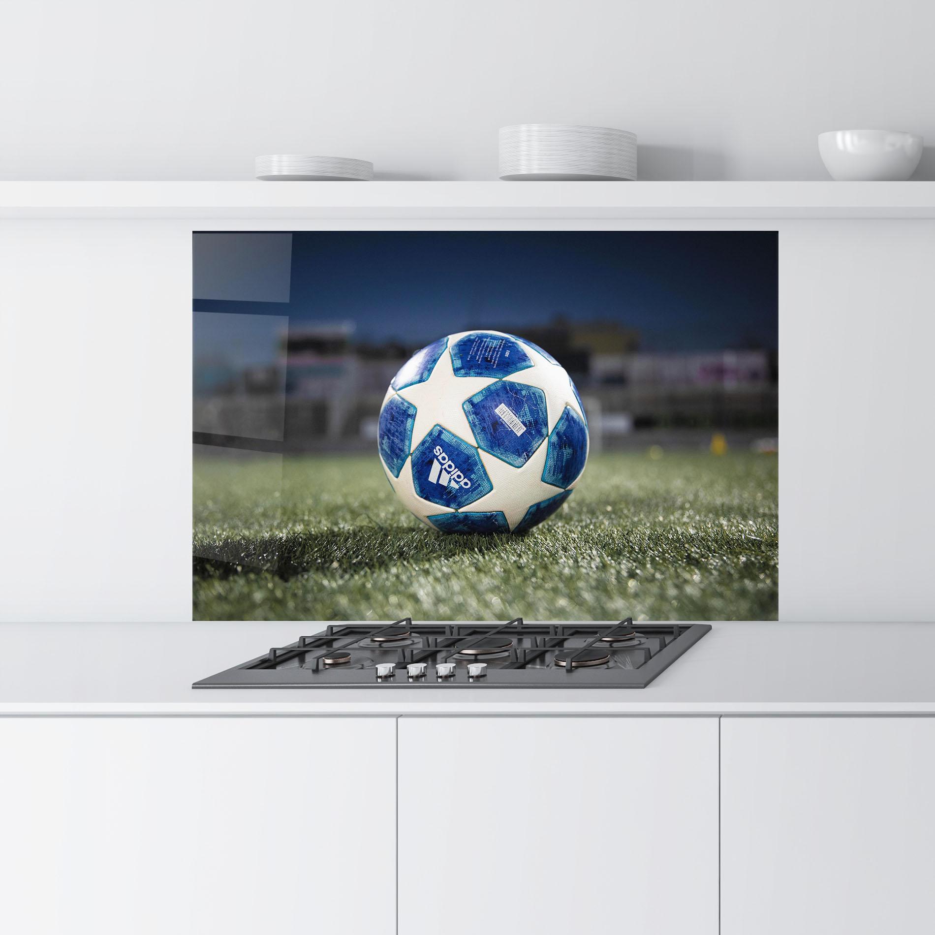 Küchenrückwand Glas White Stars Football mockup 9