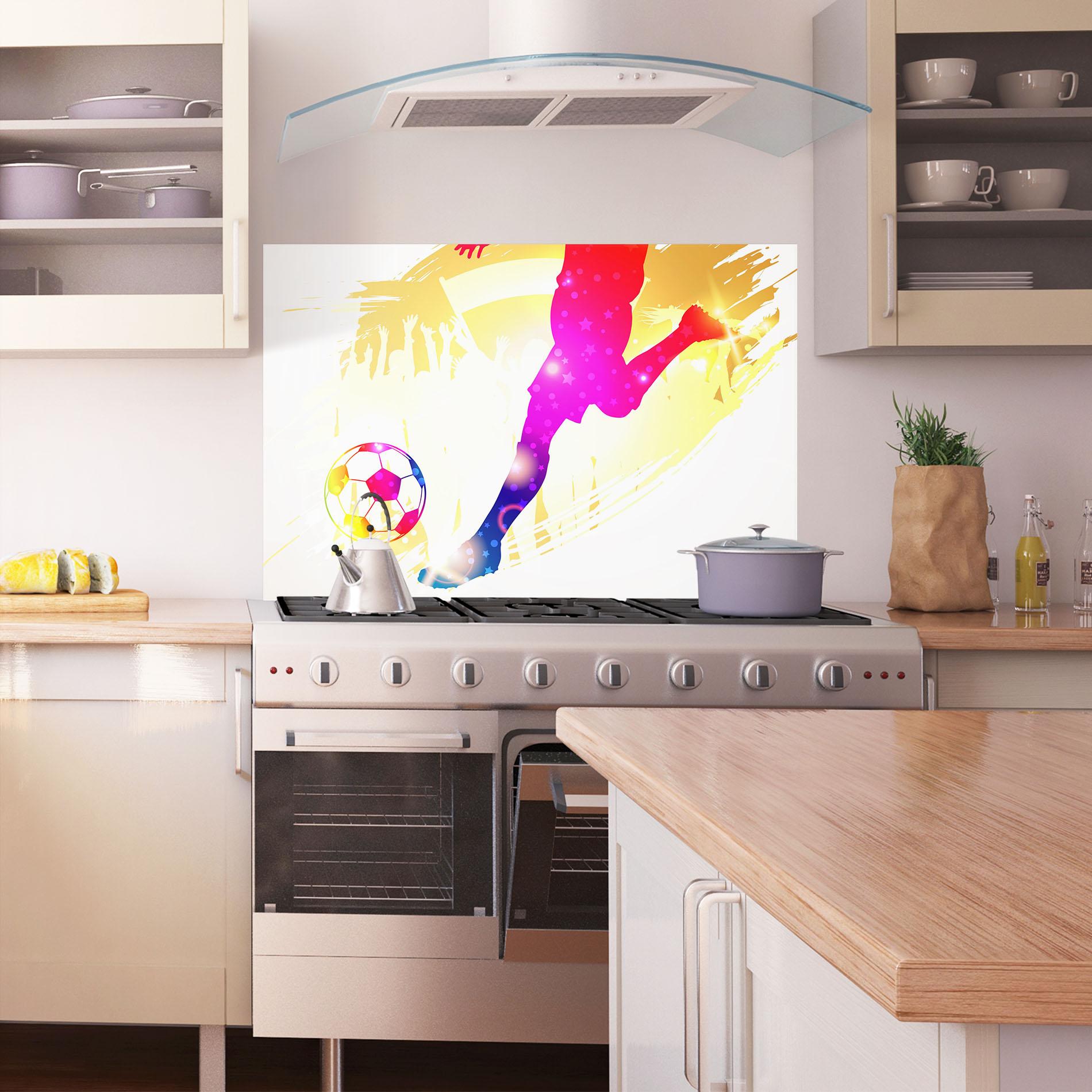 Küchenrückwand Glas Football Gold Art mockup 1