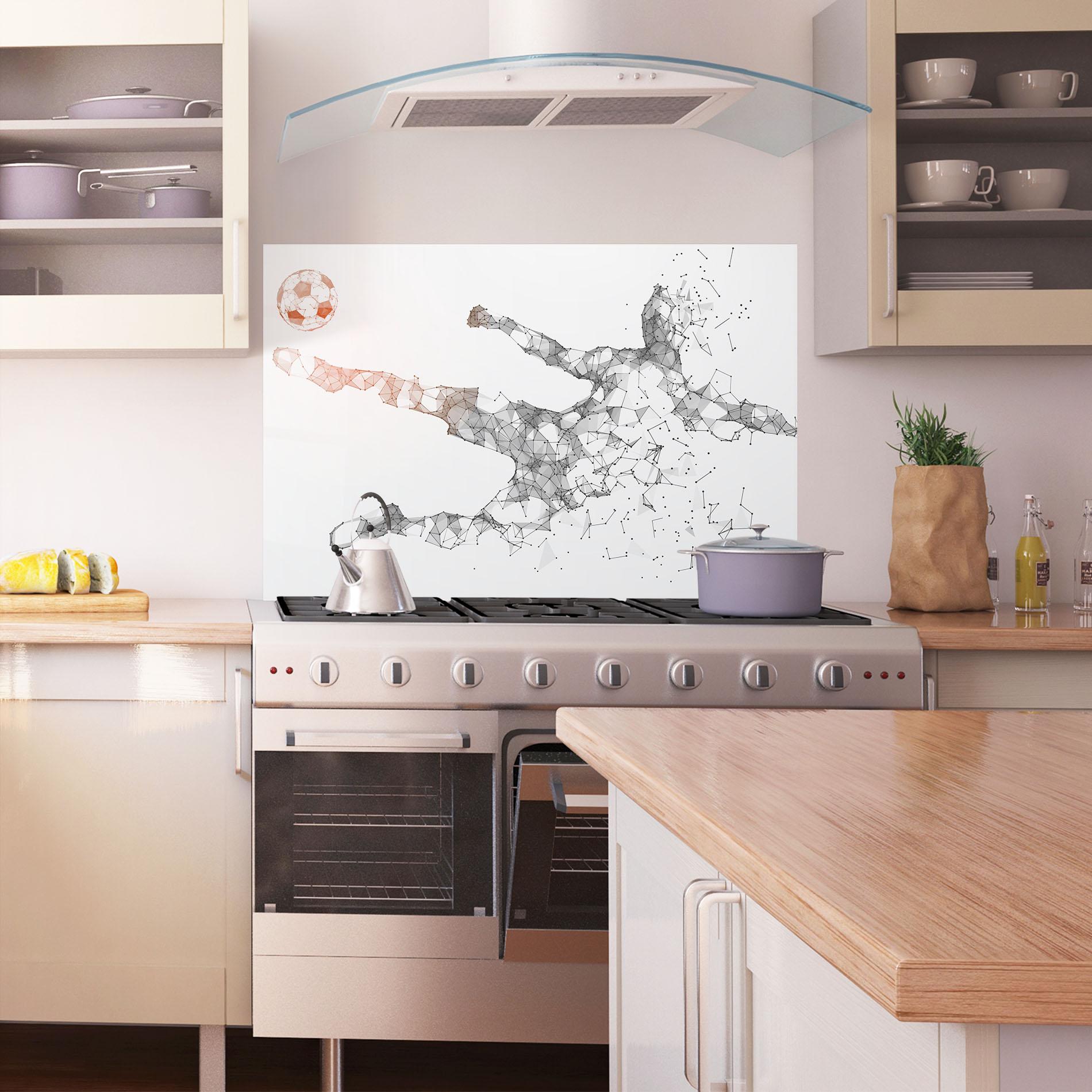 Küchenrückwand Glas Football Orange Ball mockup 1