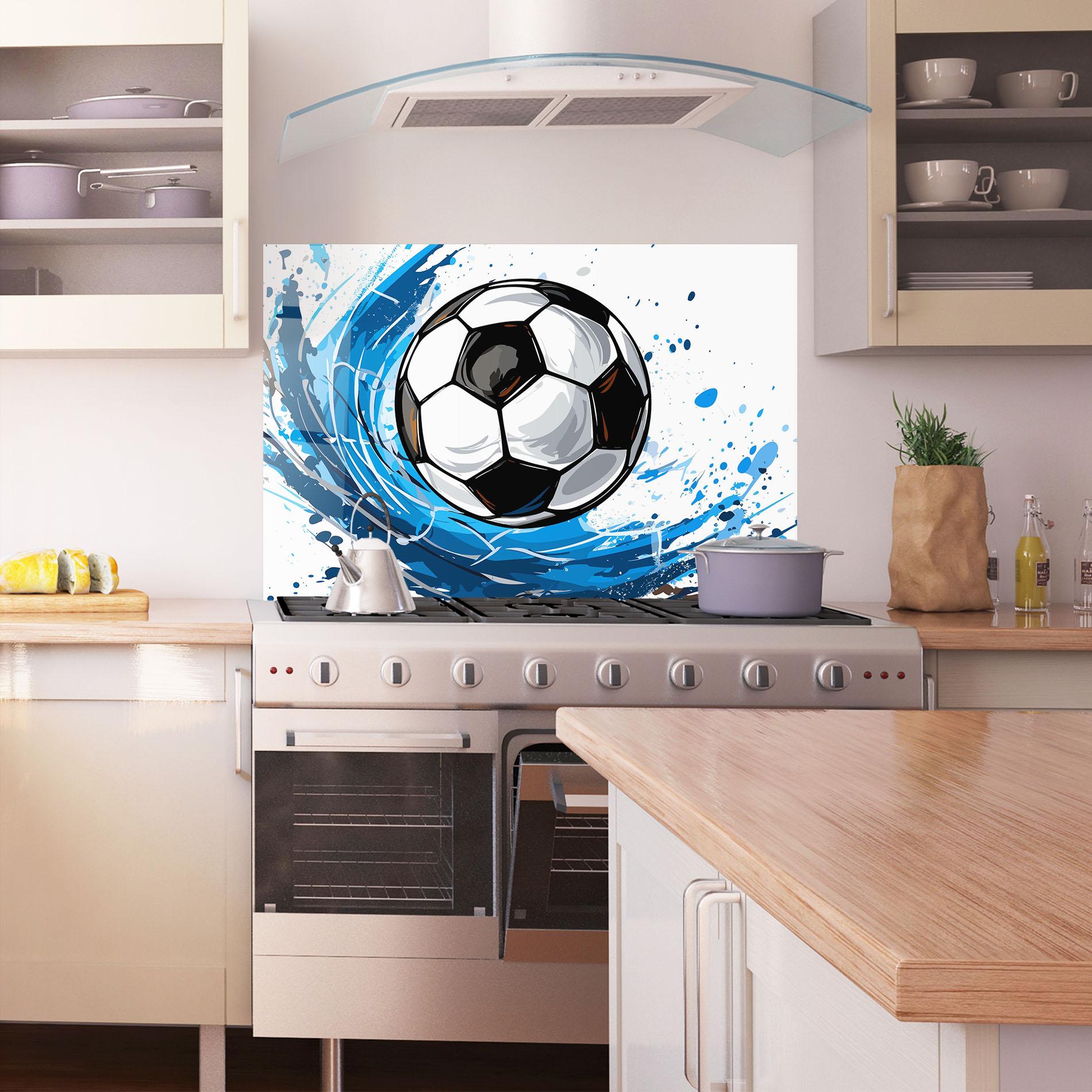 Küchenrückwand Glas Football Wave mockup 1