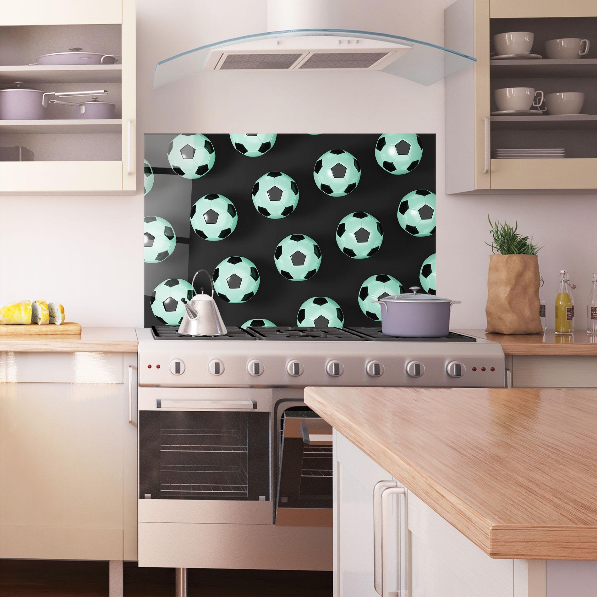 Küchenrückwand Glas Green Light Football mockup 1