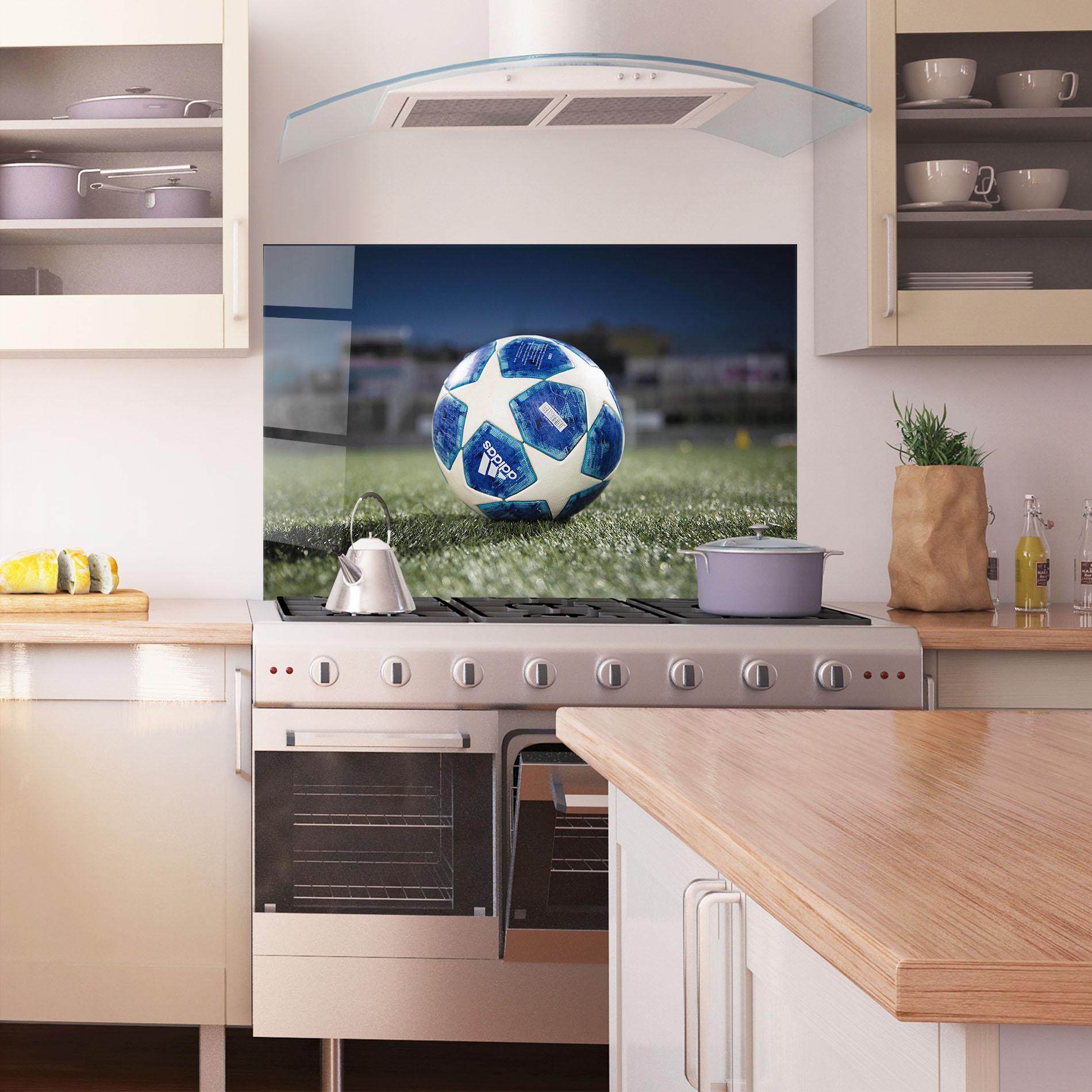 Küchenrückwand Glas White Stars Football mockup 1