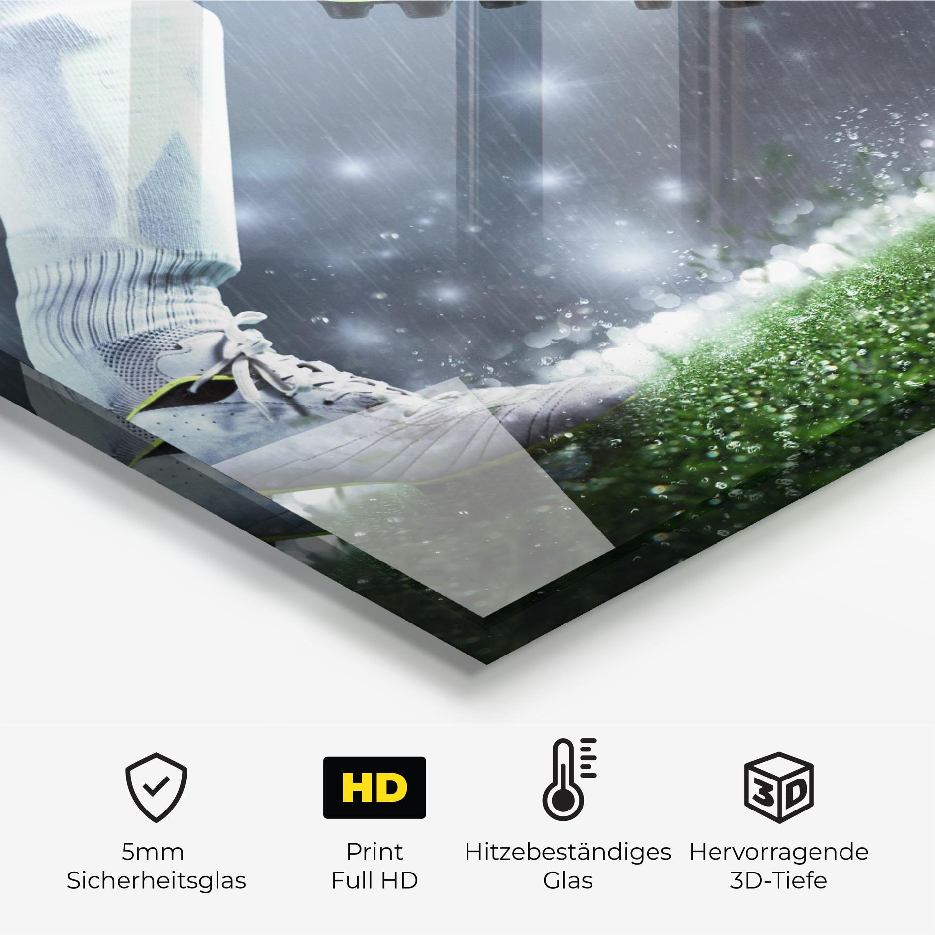 Küchenrückwand Glas Close Up Football Scene mockup 2