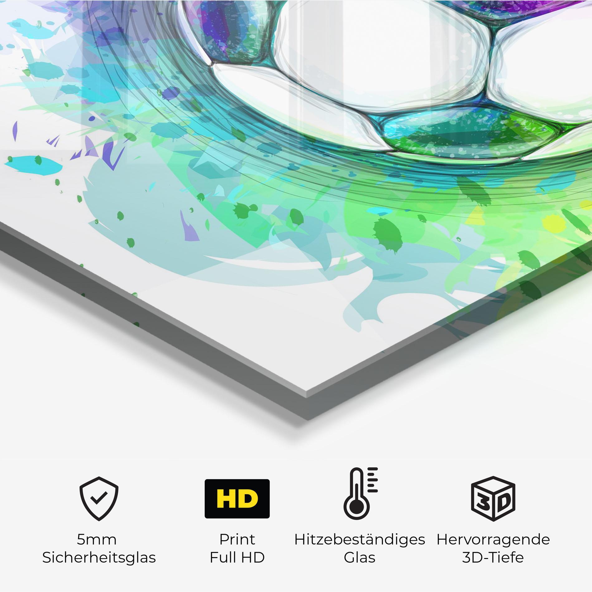 Küchenrückwand Glas Colorful Football mockup 2
