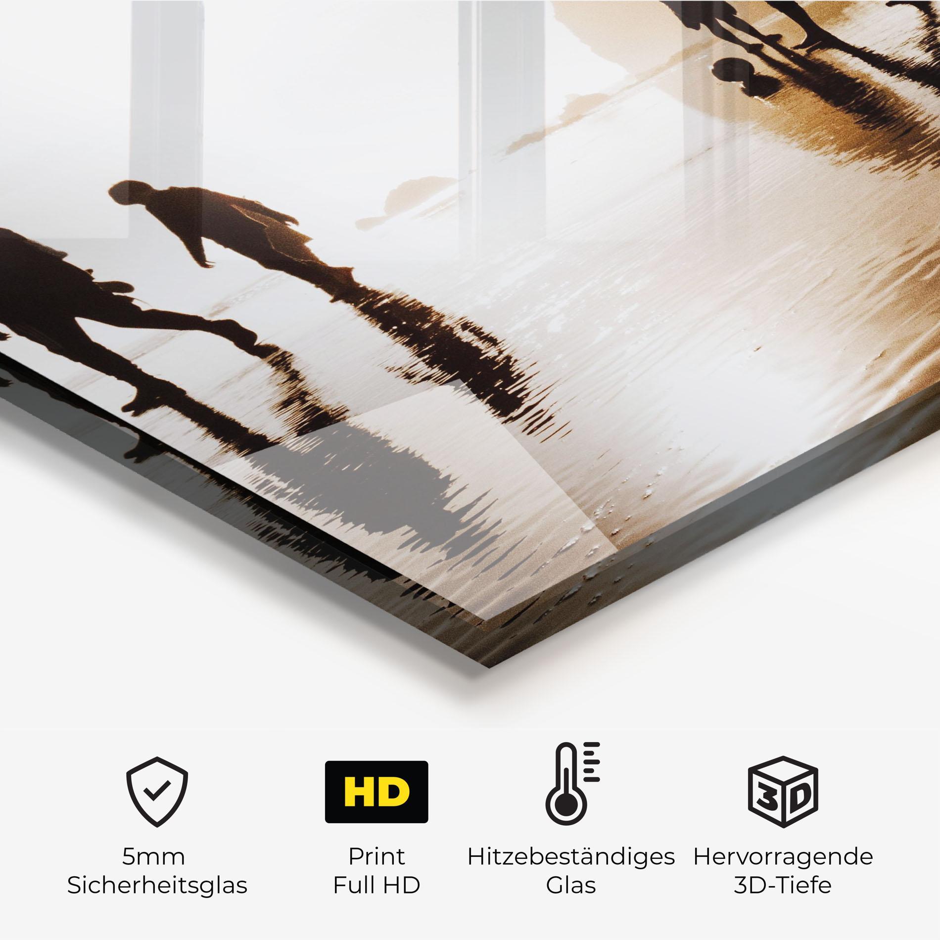 Küchenrückwand Glas Football On Water mockup 2