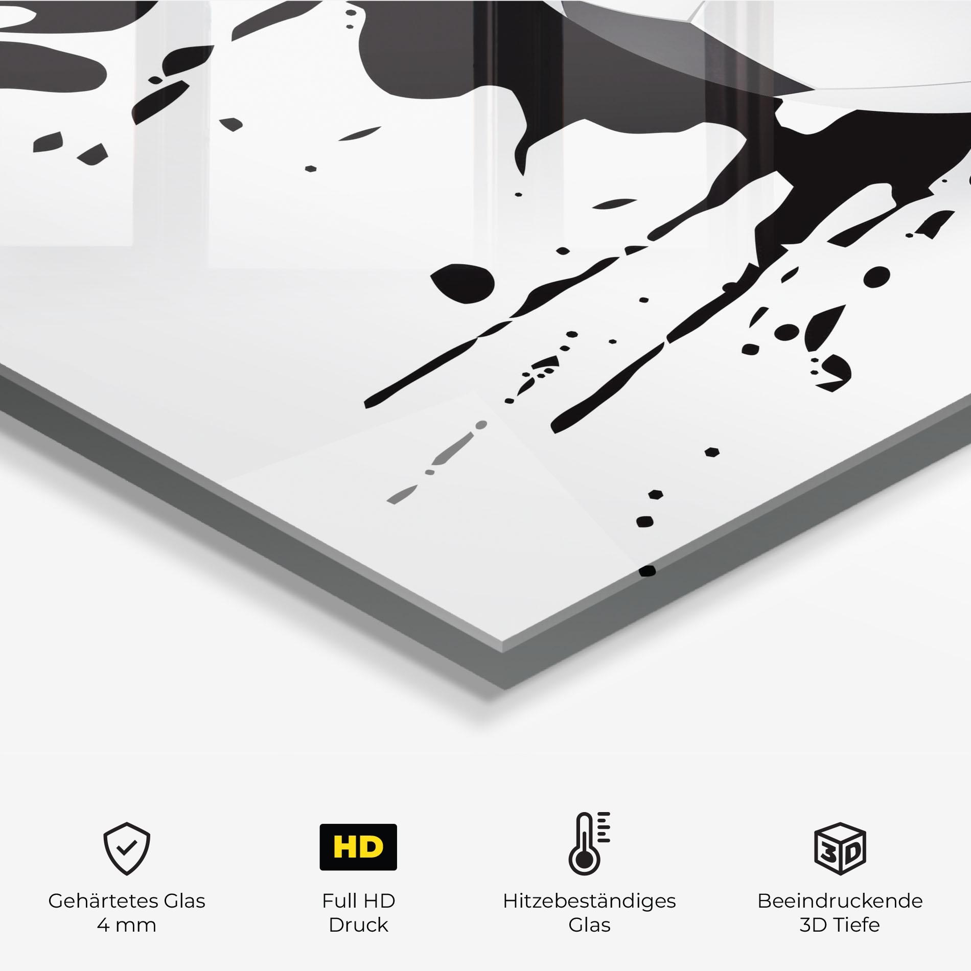 Küchenrückwand Glas Black Paint Football mockup 2